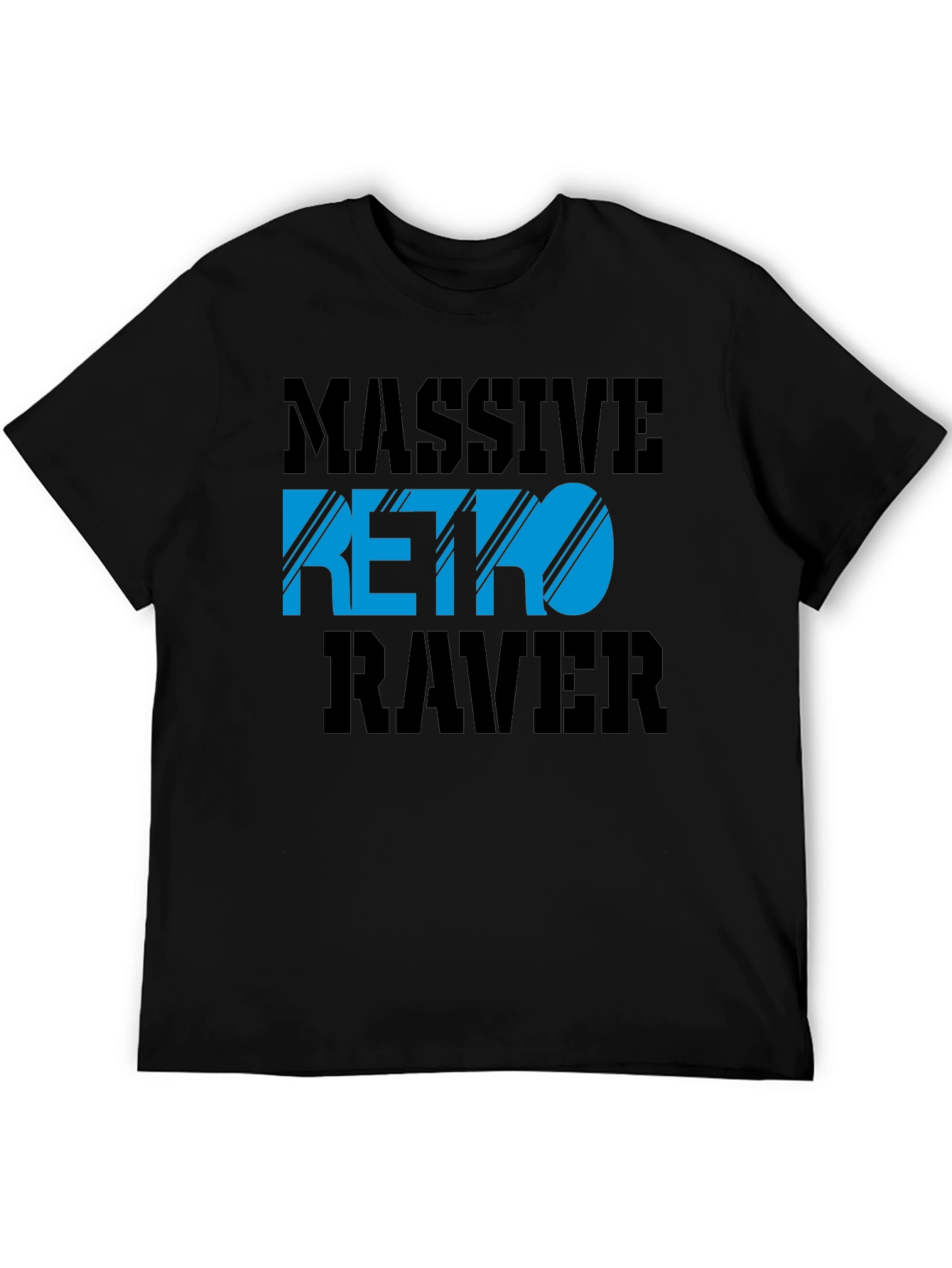 Black Massive Retro Raver Graphic Tee view 5