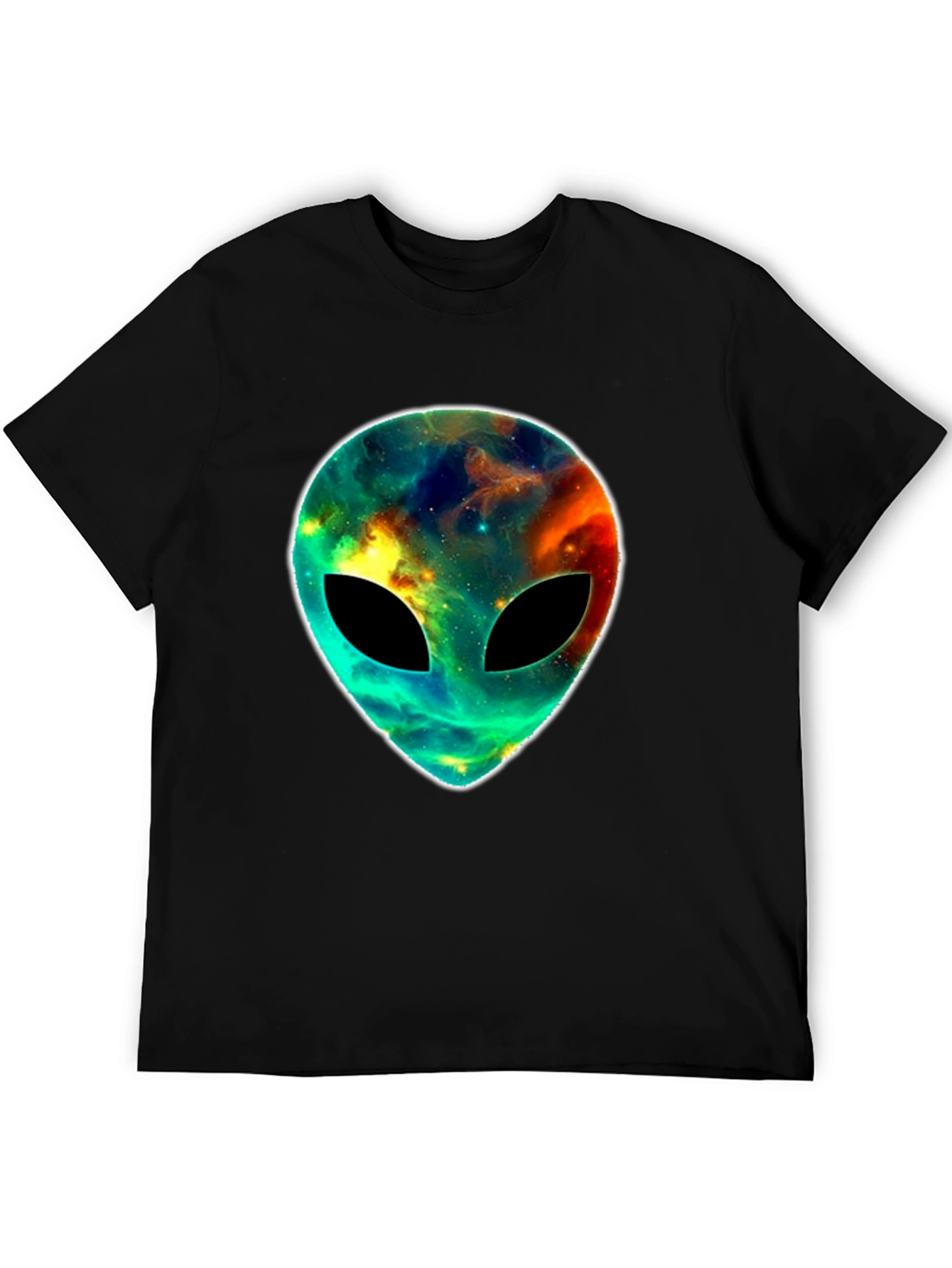 Black Cosmic Alien Head T-Shirt - Black Graphic Tee view 5
