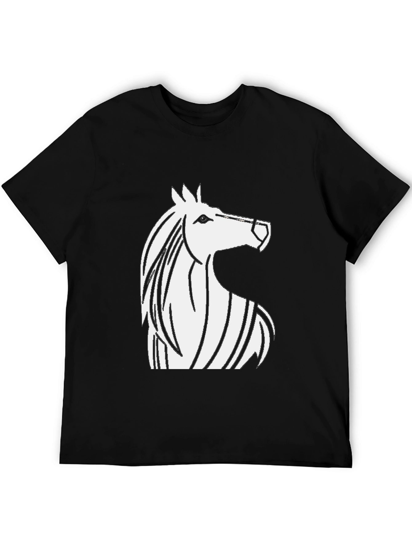 Black Horse Graphic Black T-Shirt - Stylish Men's Tee view 5