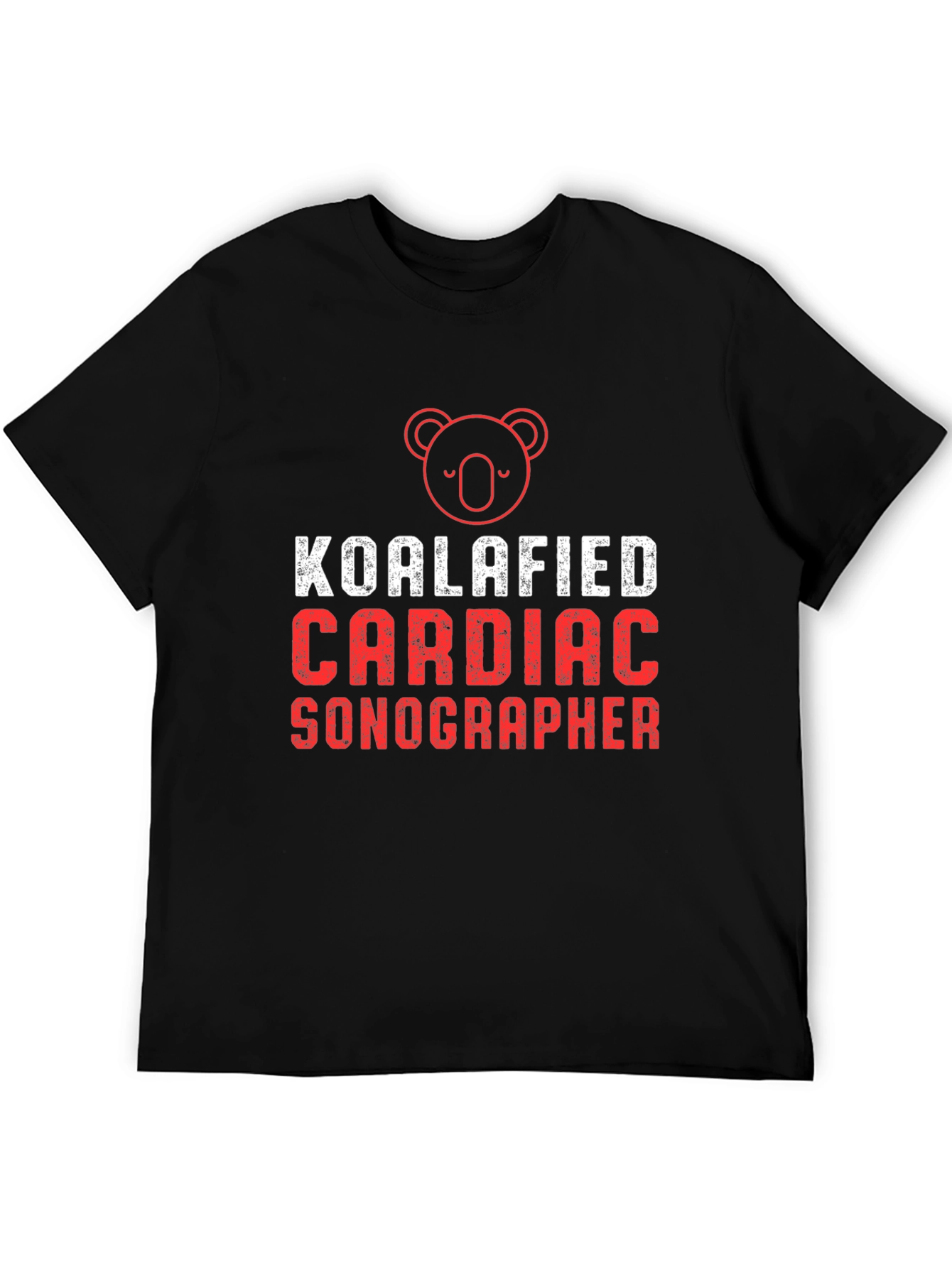 Black Koalafied Cardiac Sonographer Black T-Shirt view 5