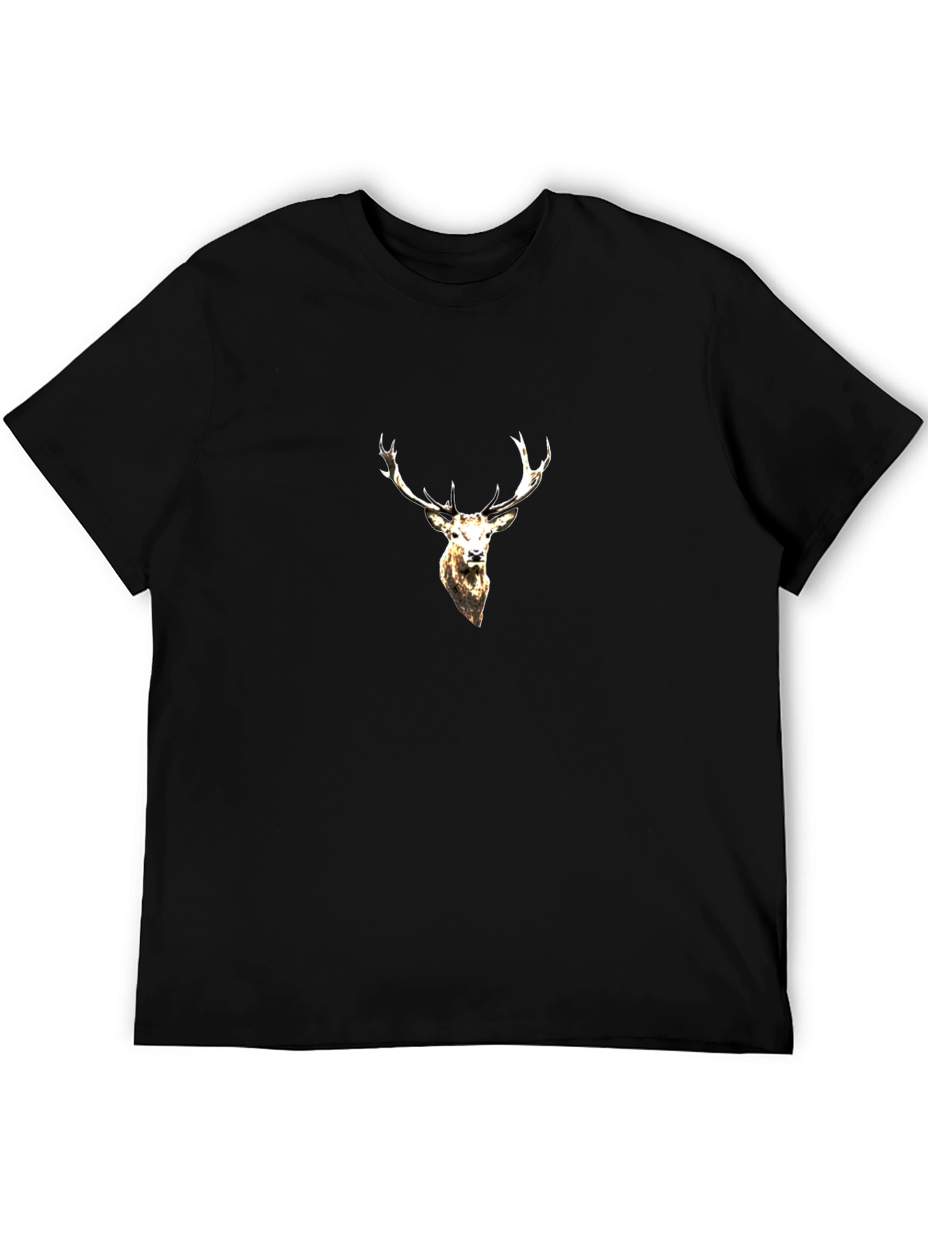 Black Stag Graphic Black T-Shirt for Men view 5