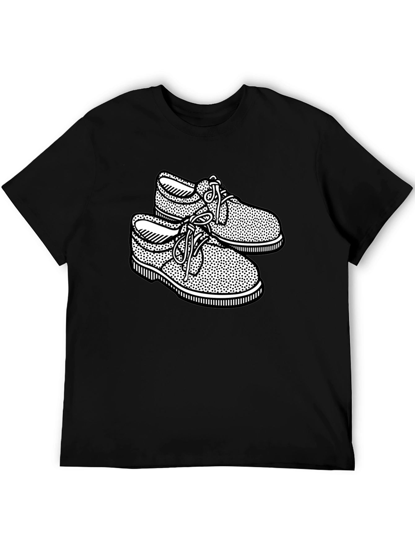 Black Retro Shoes Graphic Black T-Shirt view 5