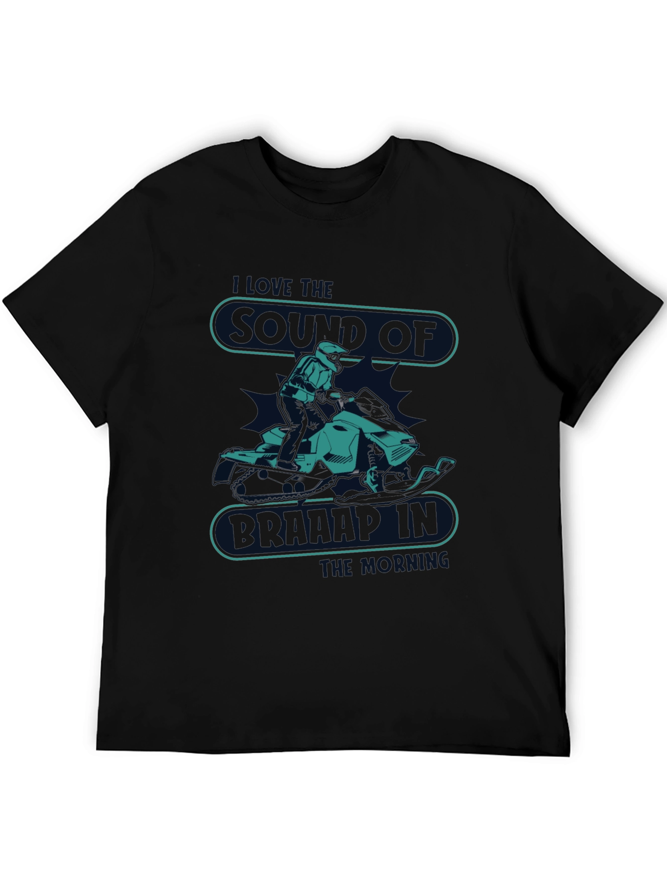 Black Snowmobile T-Shirt - I Love The Sound view 5