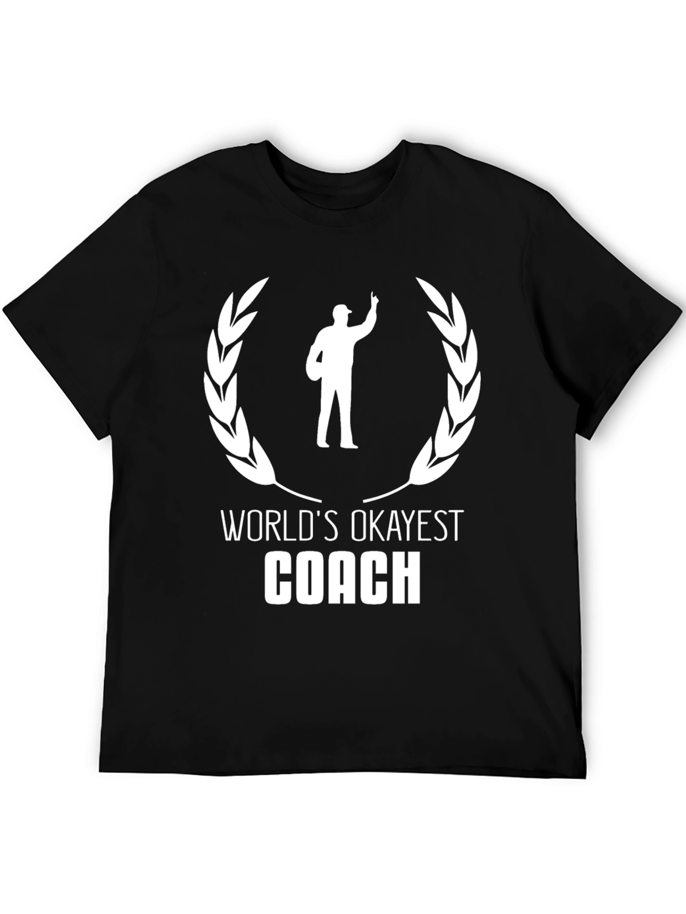 Black World's Okayest Coach Black T-Shirt view 5