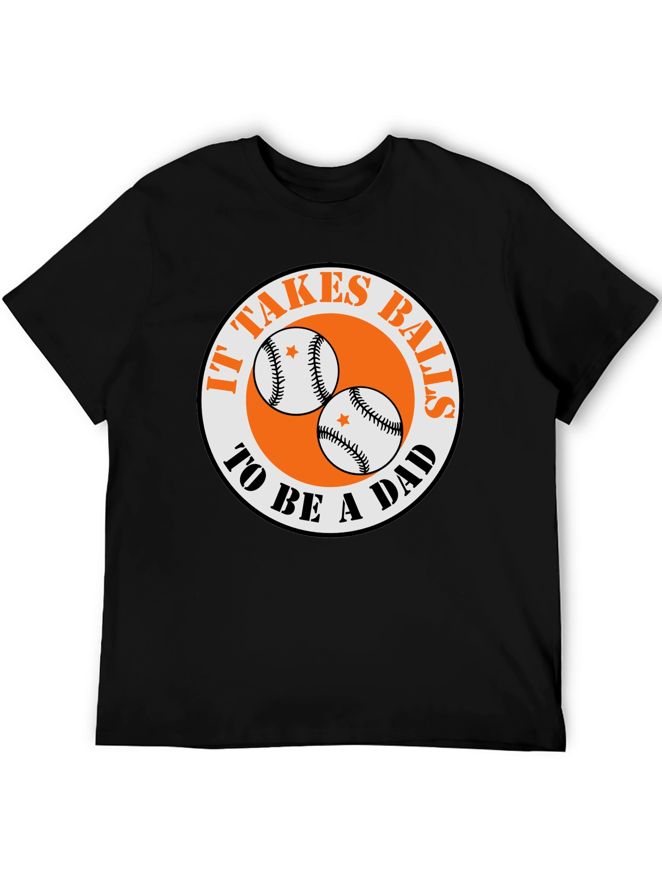 Black It Takes Balls To Be A Dad T-Shirt view 5