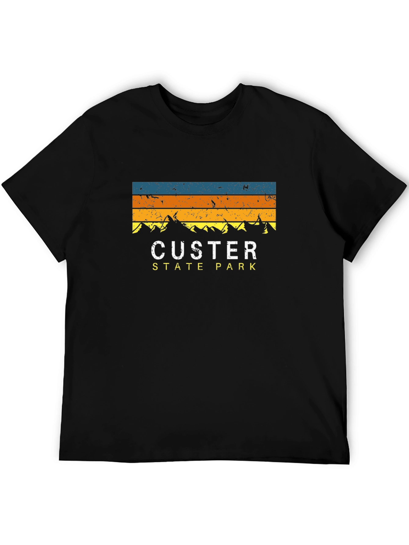 Black Custer State Park Retro Graphic Tee view 5