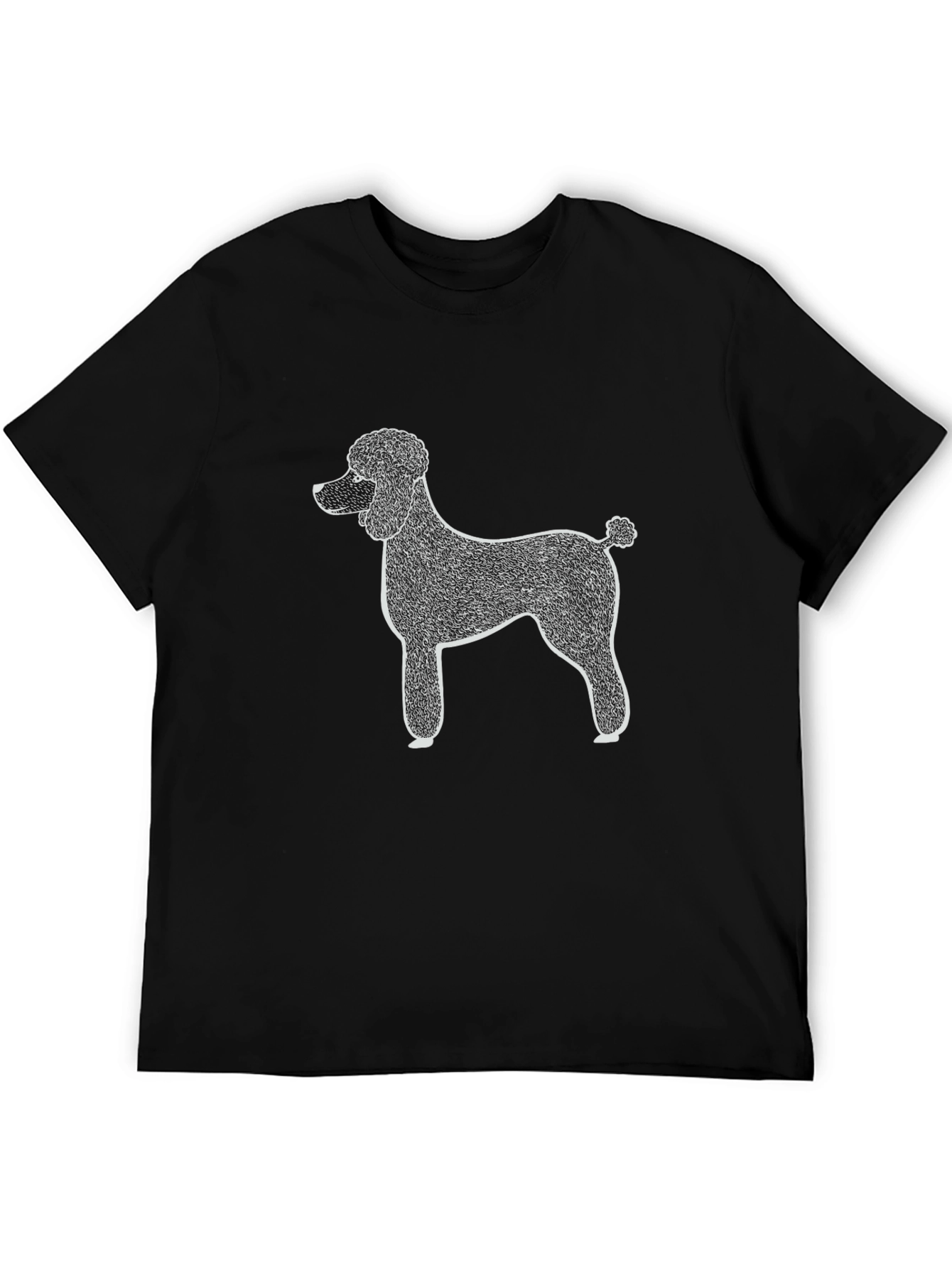 Black Poodle Graphic Black T-Shirt view 5