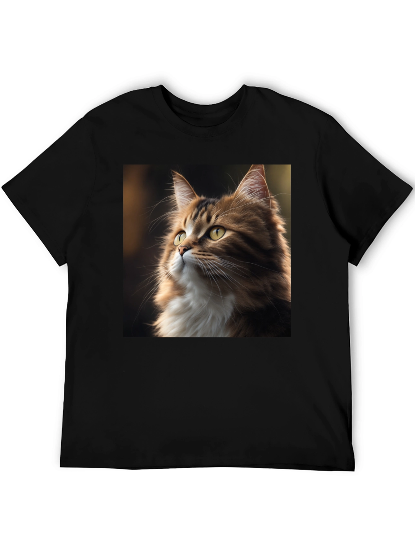 Black Cat Portrait Graphic Tee - Unisex Black T-Shirt view 5
