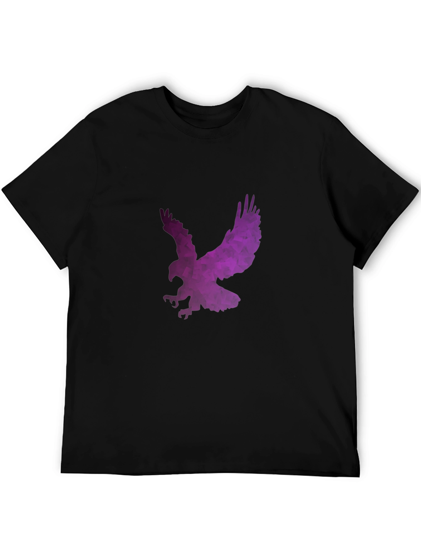 Black Geometric Eagle Graphic Black T-Shirt view 5