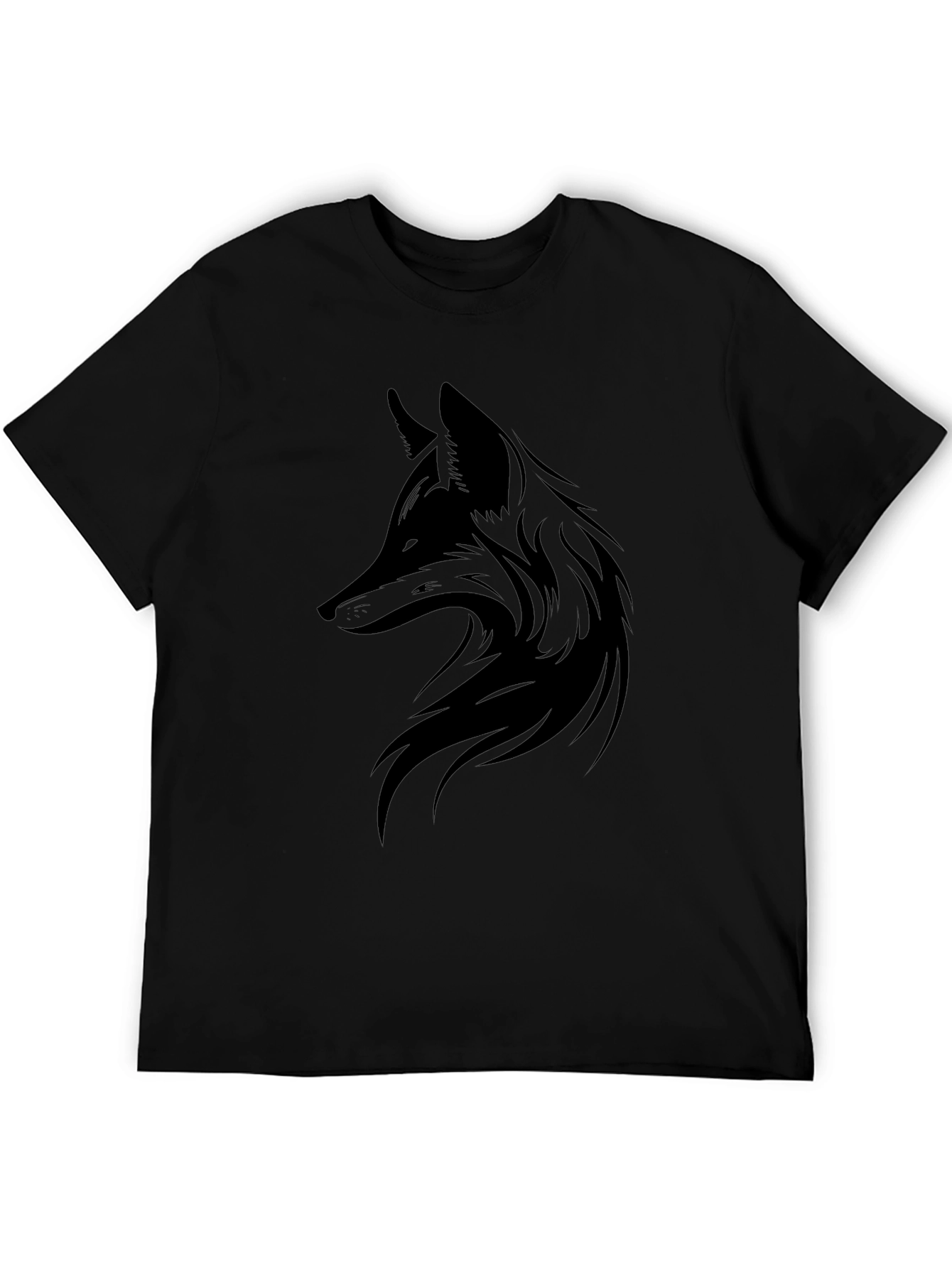 Black Men's Black Fox Graphic Tee - Stylish Casual Wear view 5