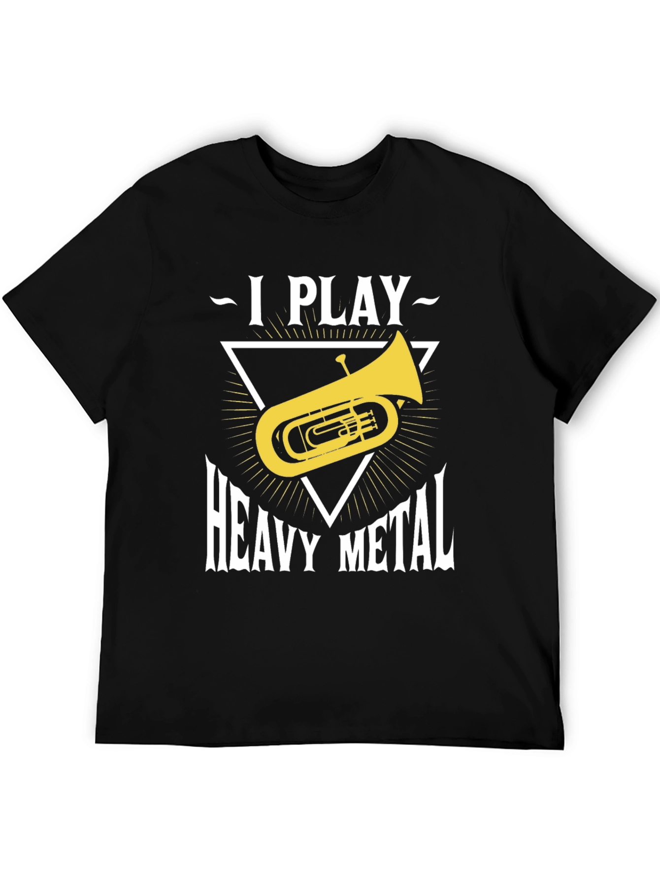 Black I Play Heavy Metal Tuba T-Shirt view 5