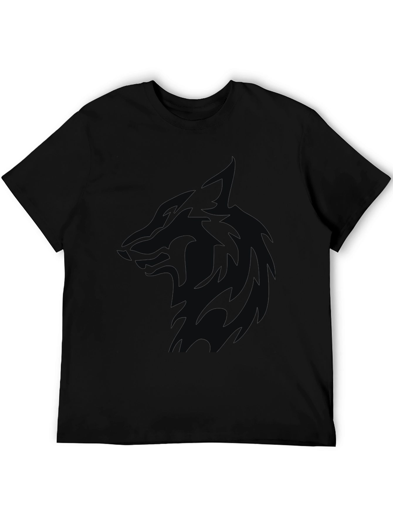 Black Stealth Wolf Graphic Tee - Mens Black T-Shirt view 5