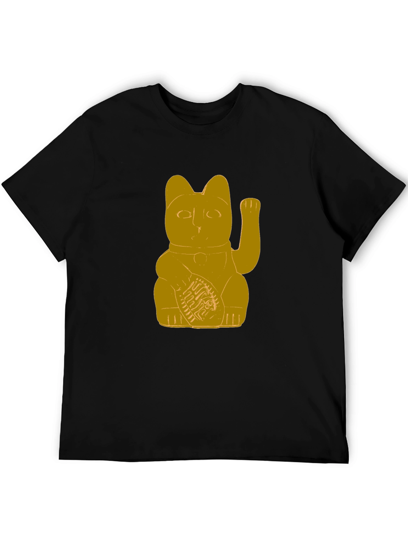 Black Lucky Cat T-Shirt - Graphic Tee view 5