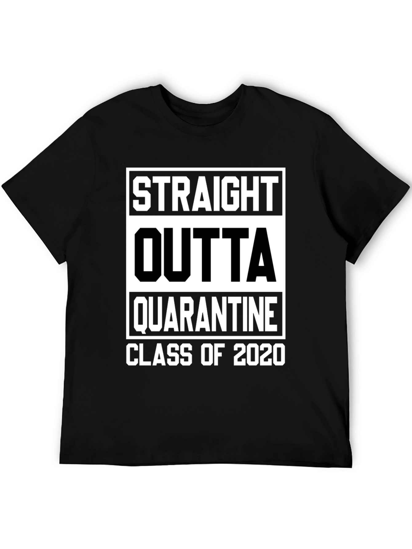 Black Straight Outta Quarantine Class of 2020 T-Shirt view 5