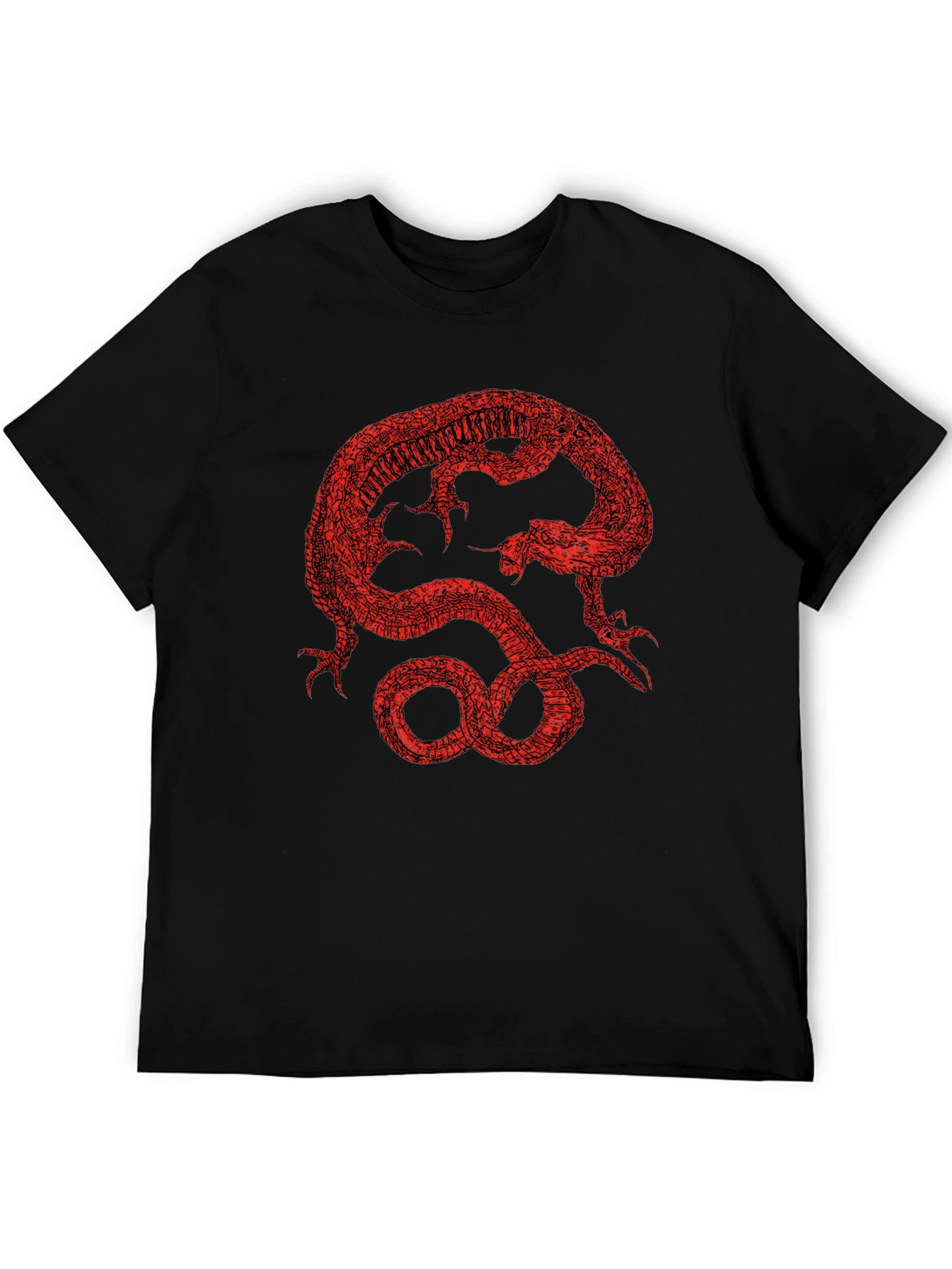 Red Dragon Graphic Black T-Shirt - 5