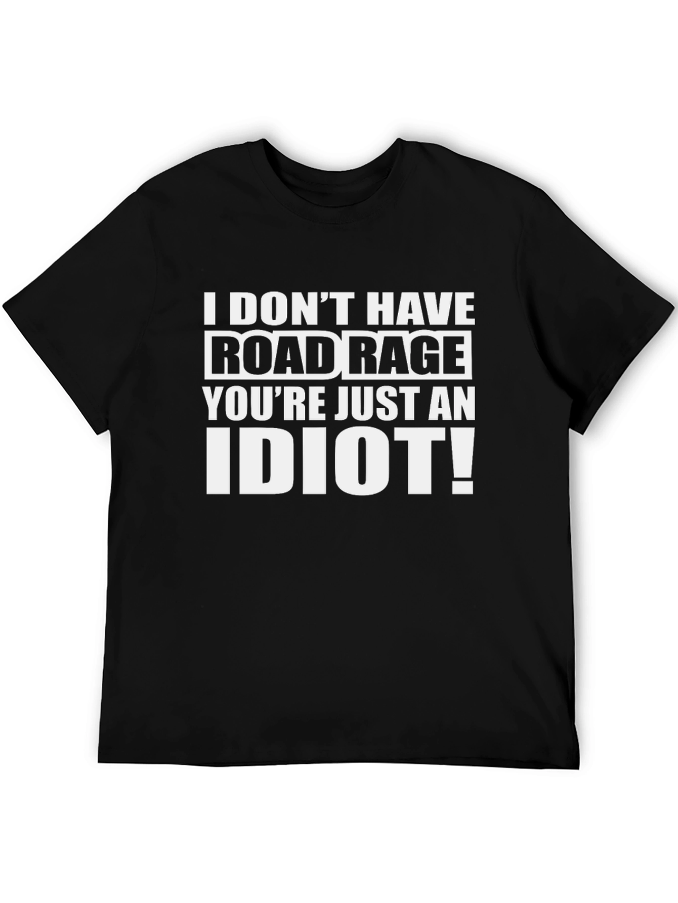 Black Road Rage Funny Graphic T-Shirt - Black view 5