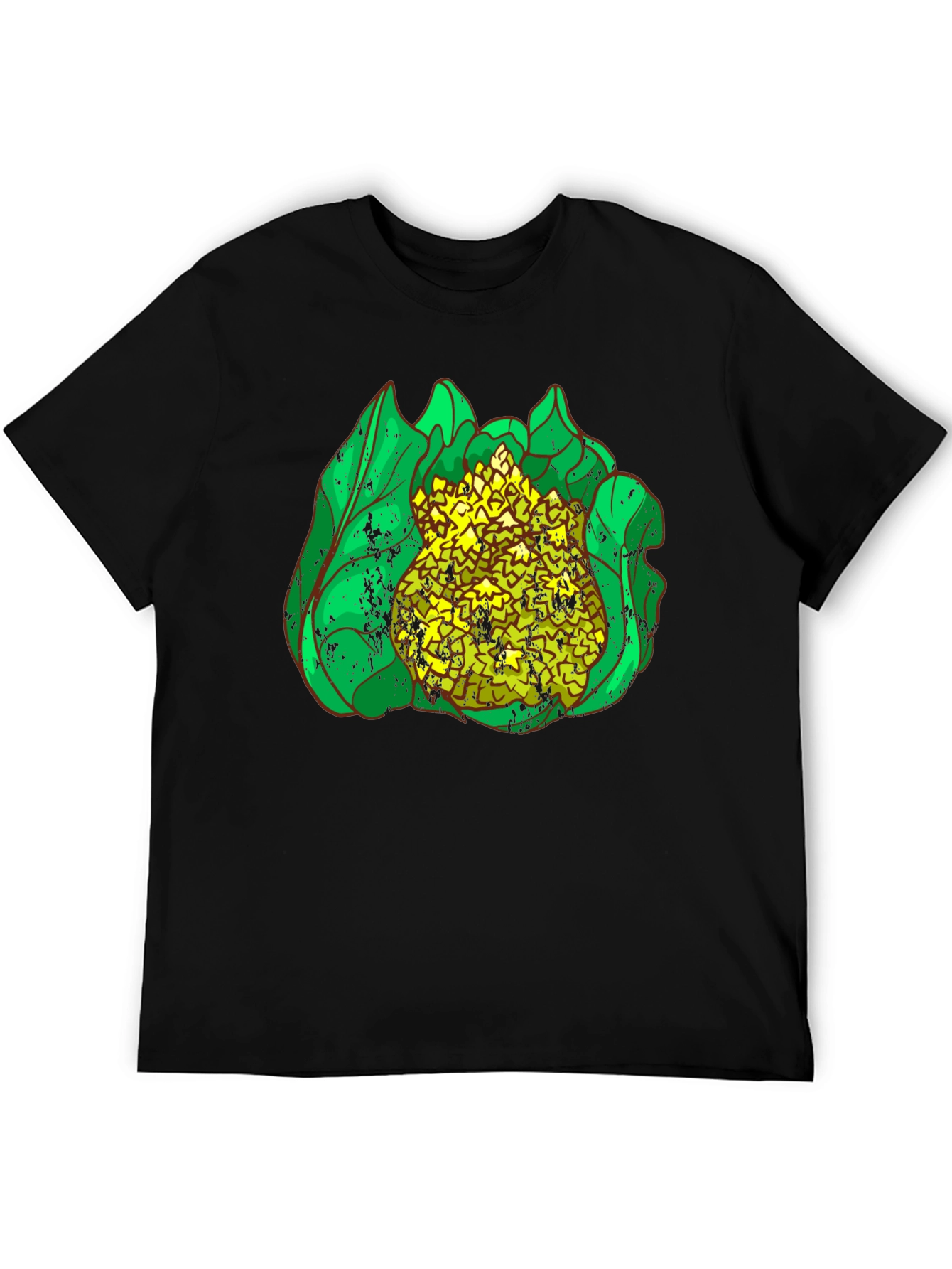 Black Cauliflower Graphic Print Black T-Shirt view 5