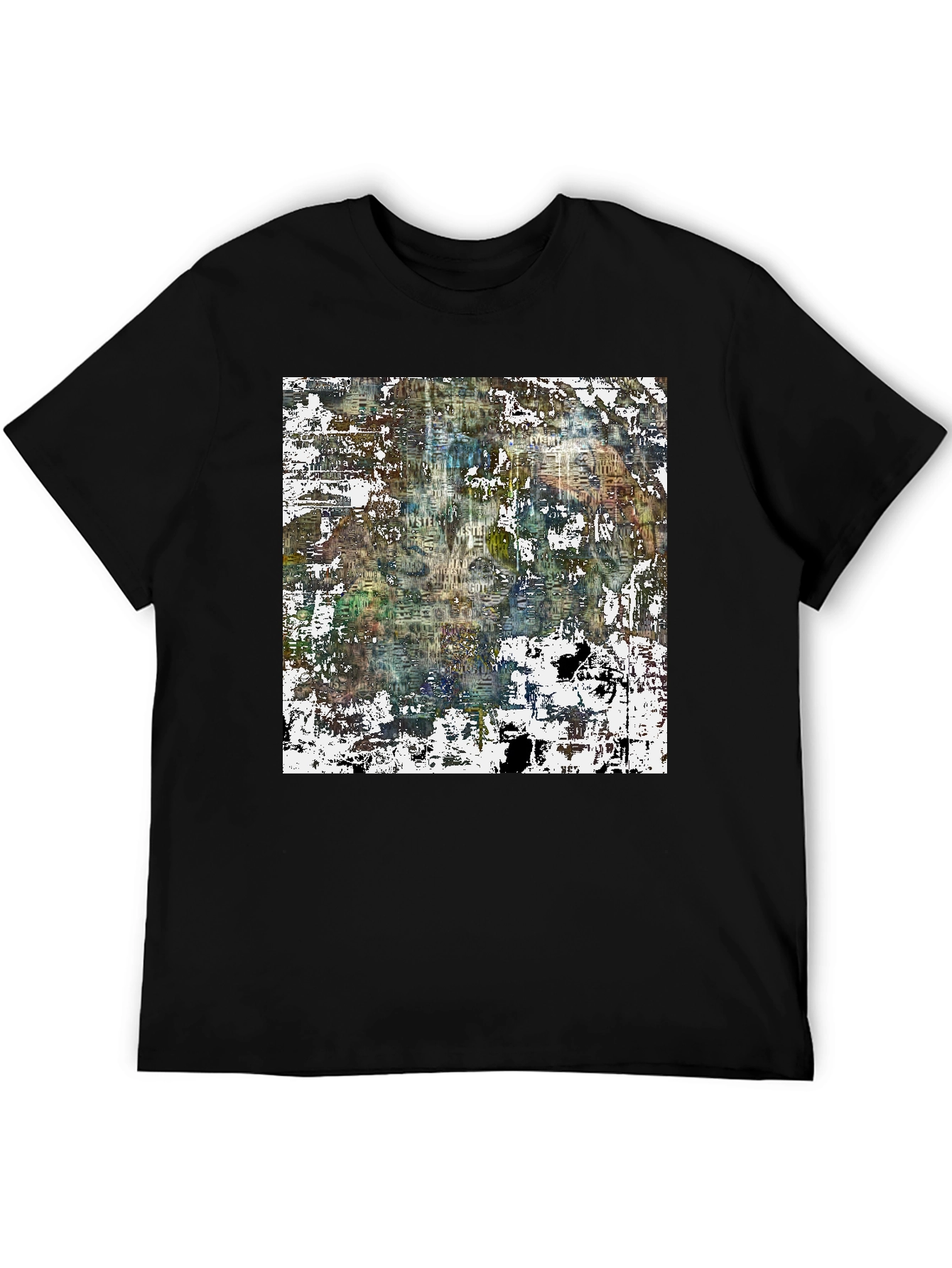 Black Abstract Art Print Black Tee view 5