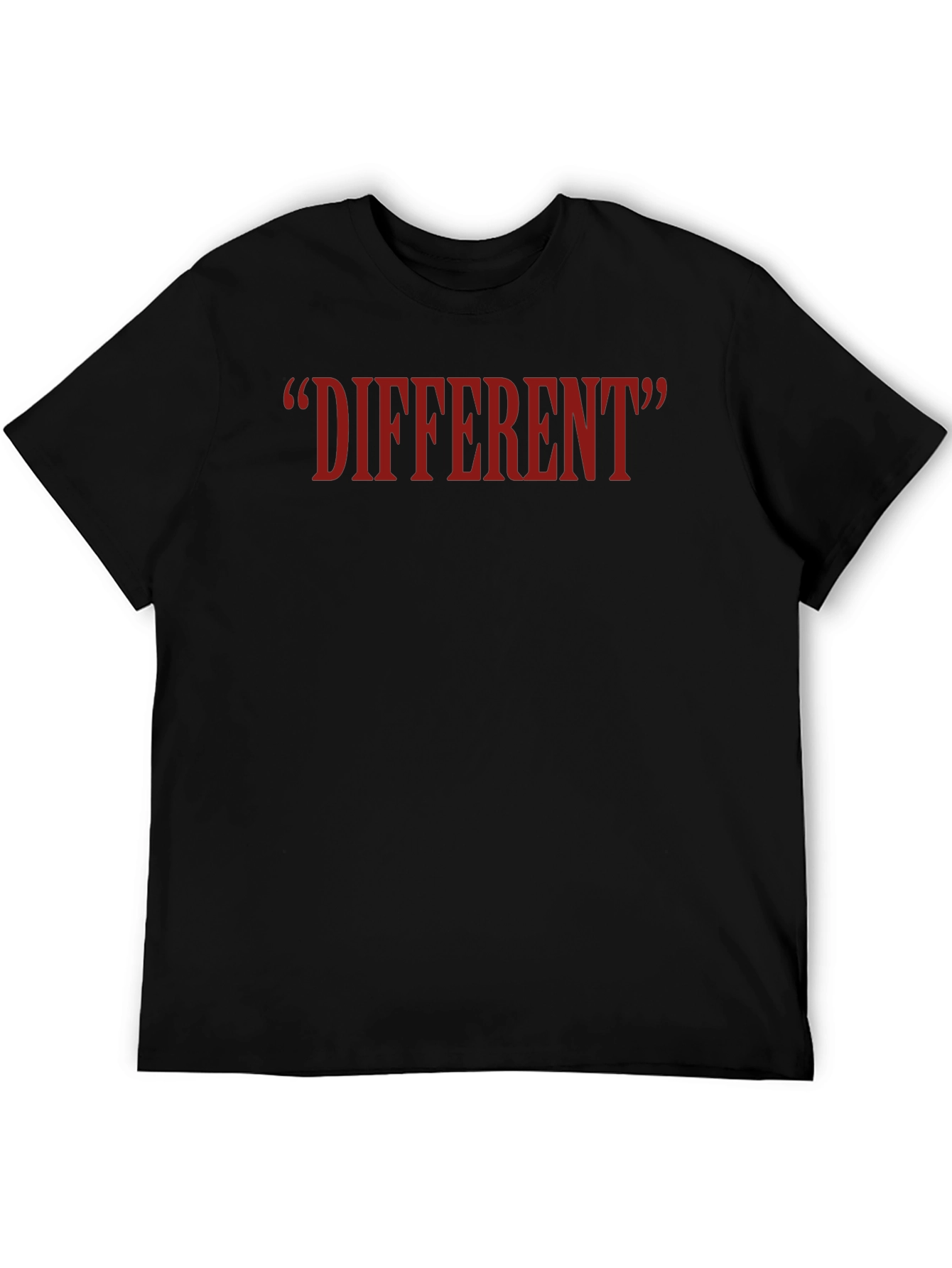Black Different Quote T-Shirt - Casual Black Tee view 5