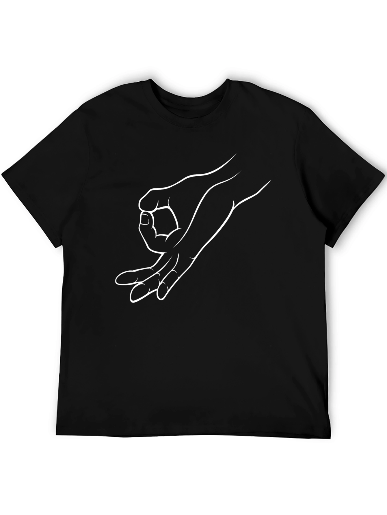 Black Black T-Shirt with Circle Game Hand Graphic view 5