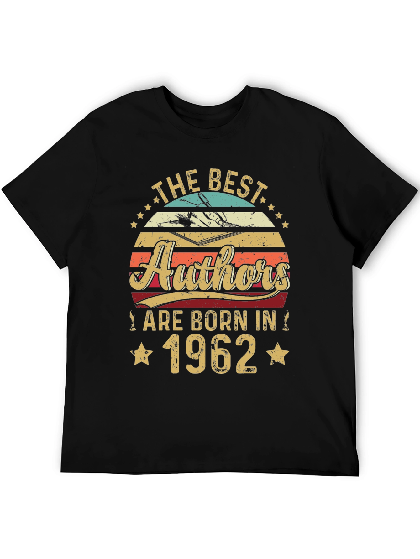 Black Best Authors Born in 1962 Black T-Shirt view 5