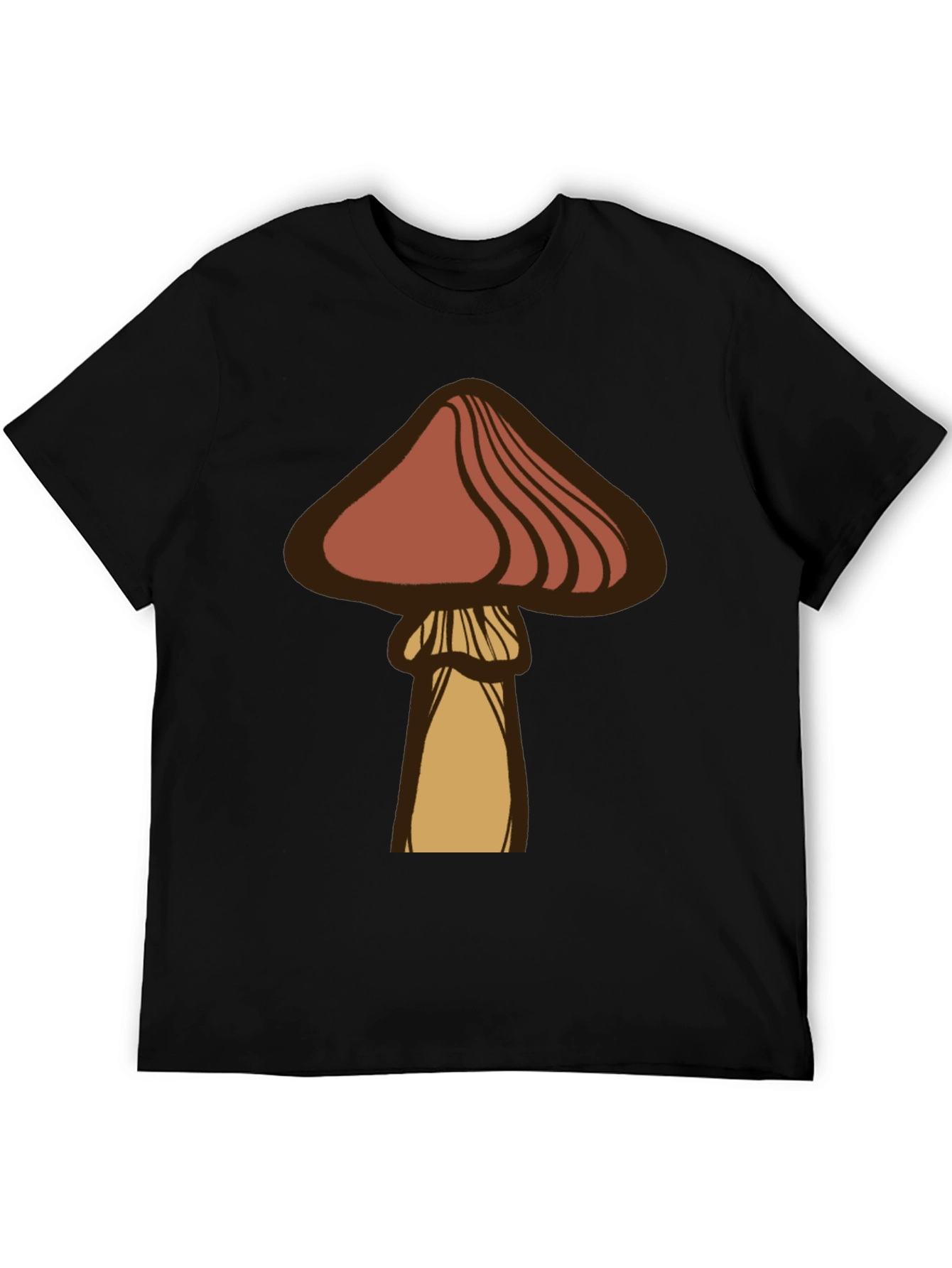 Black Mushroom Graphic Tee - Casual Black T-Shirt view 5