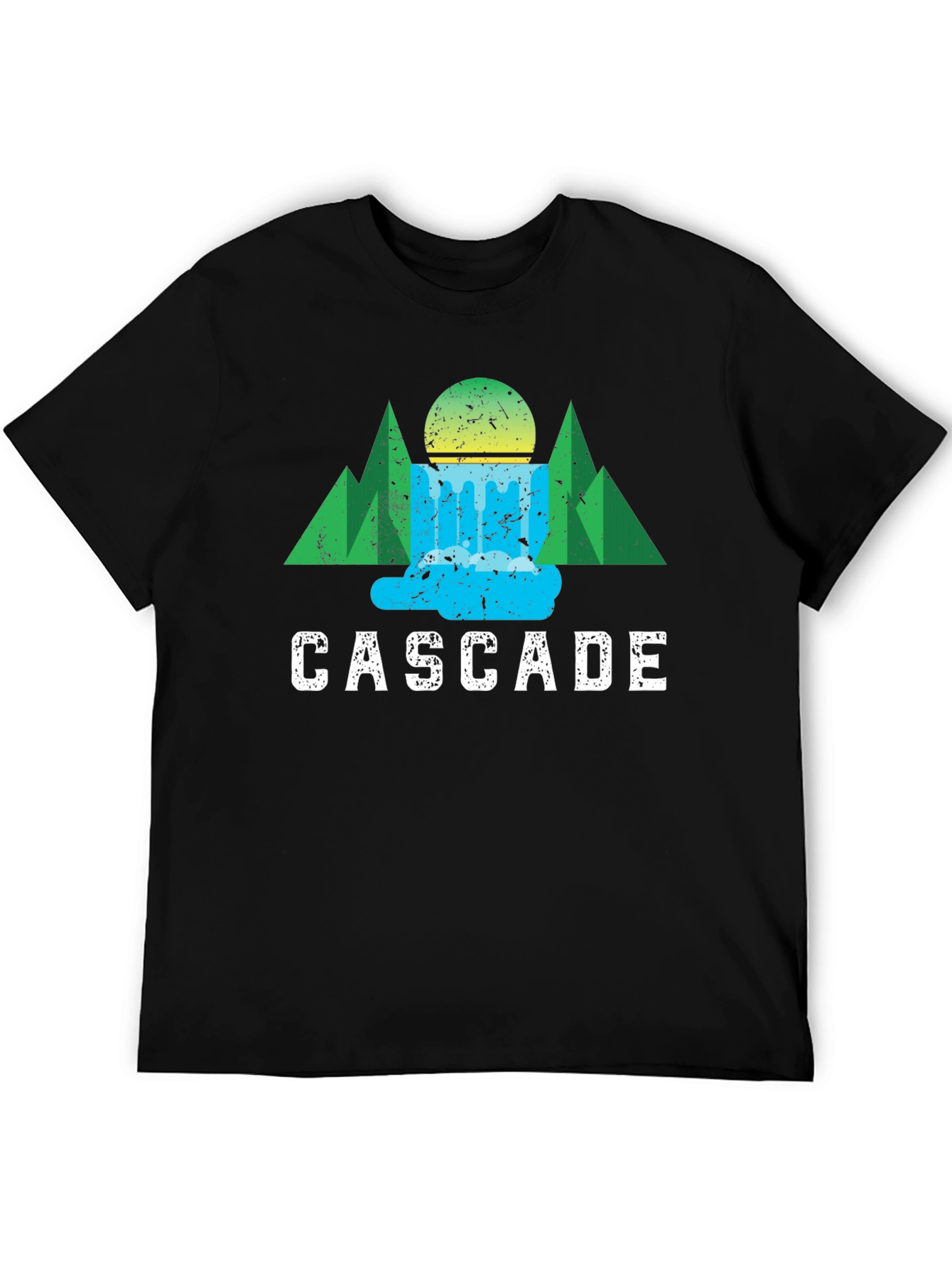 Black Cascade Graphic Tee - Nature Inspired Design view 5