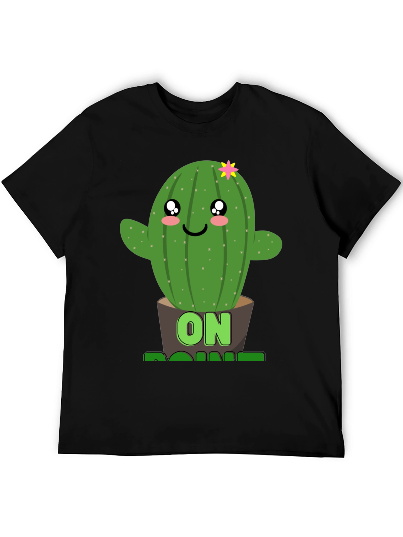 Black Cactus On Point Graphic T-Shirt - Fun Plant Lover Tee view 5