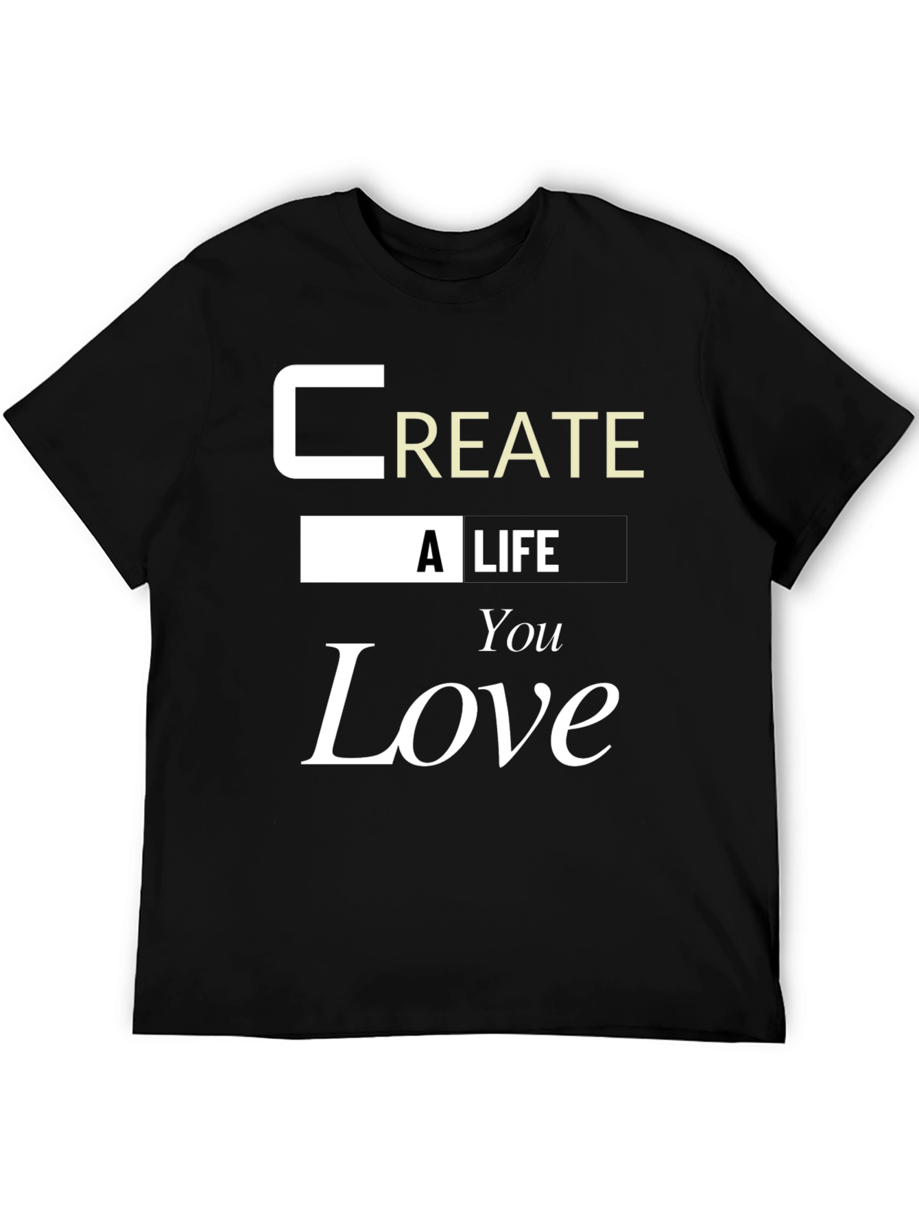 Black Inspirational 'Create a Life You Love' Graphic Tee view 5