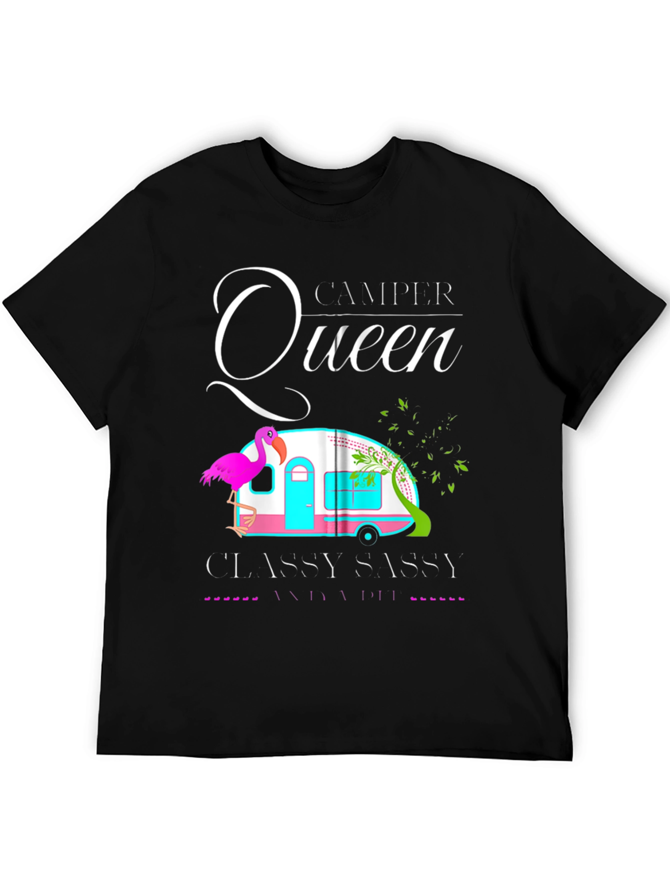 Black Camper Queen T-Shirt - Classy Sassy and a Bit Smart Assy! view 5