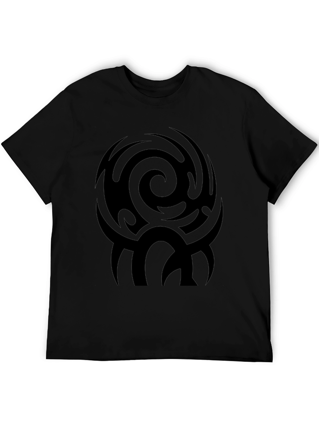 Black Men's Black Tribal Swirl Graphic Tee view 5