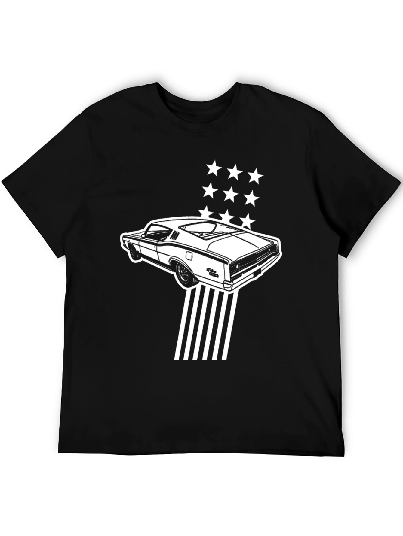 Black Classic Car Graphic Tee - Black view 5