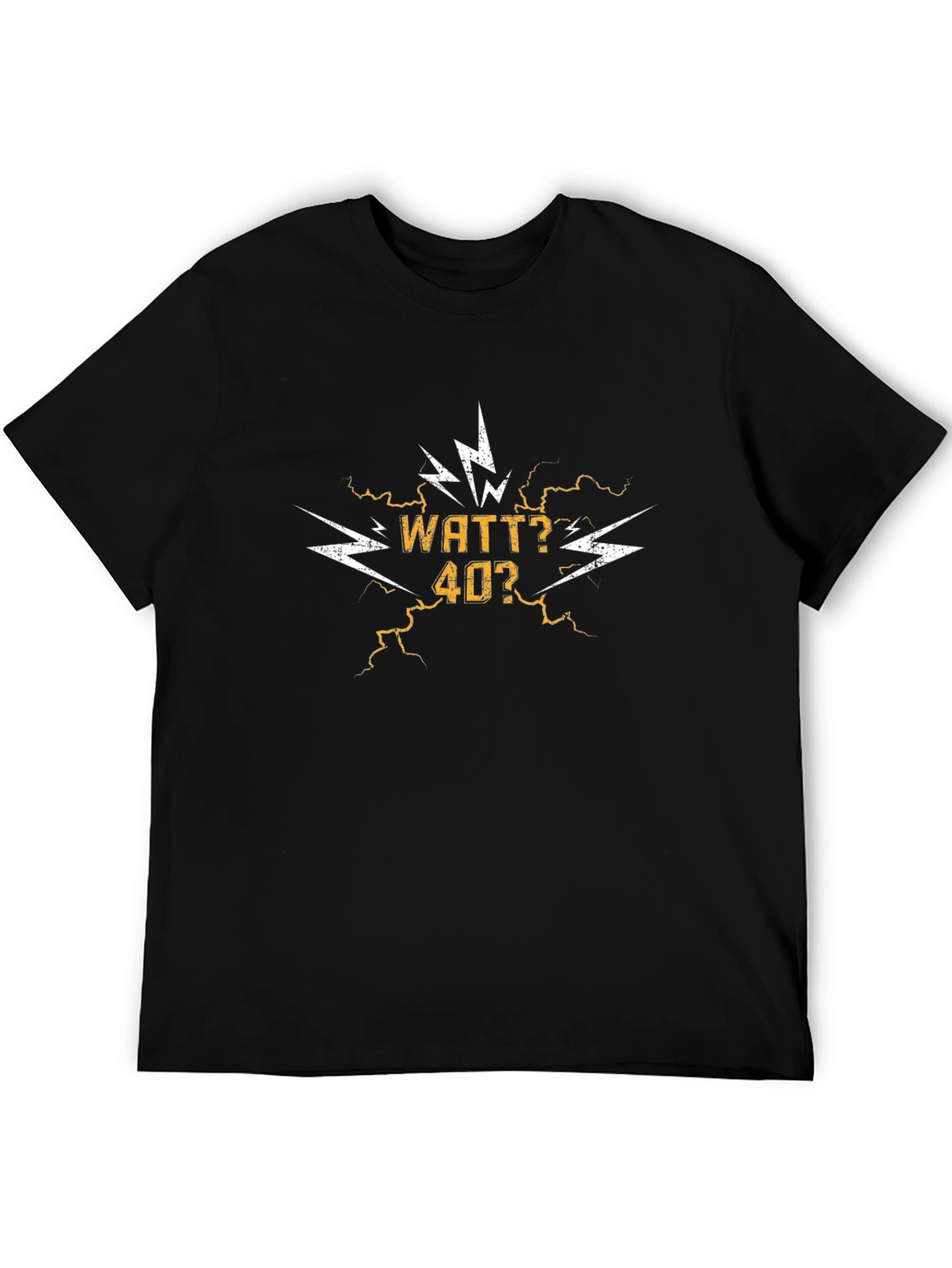 Black Watt 40? Graphic T-Shirt - Black Cotton Tee view 5