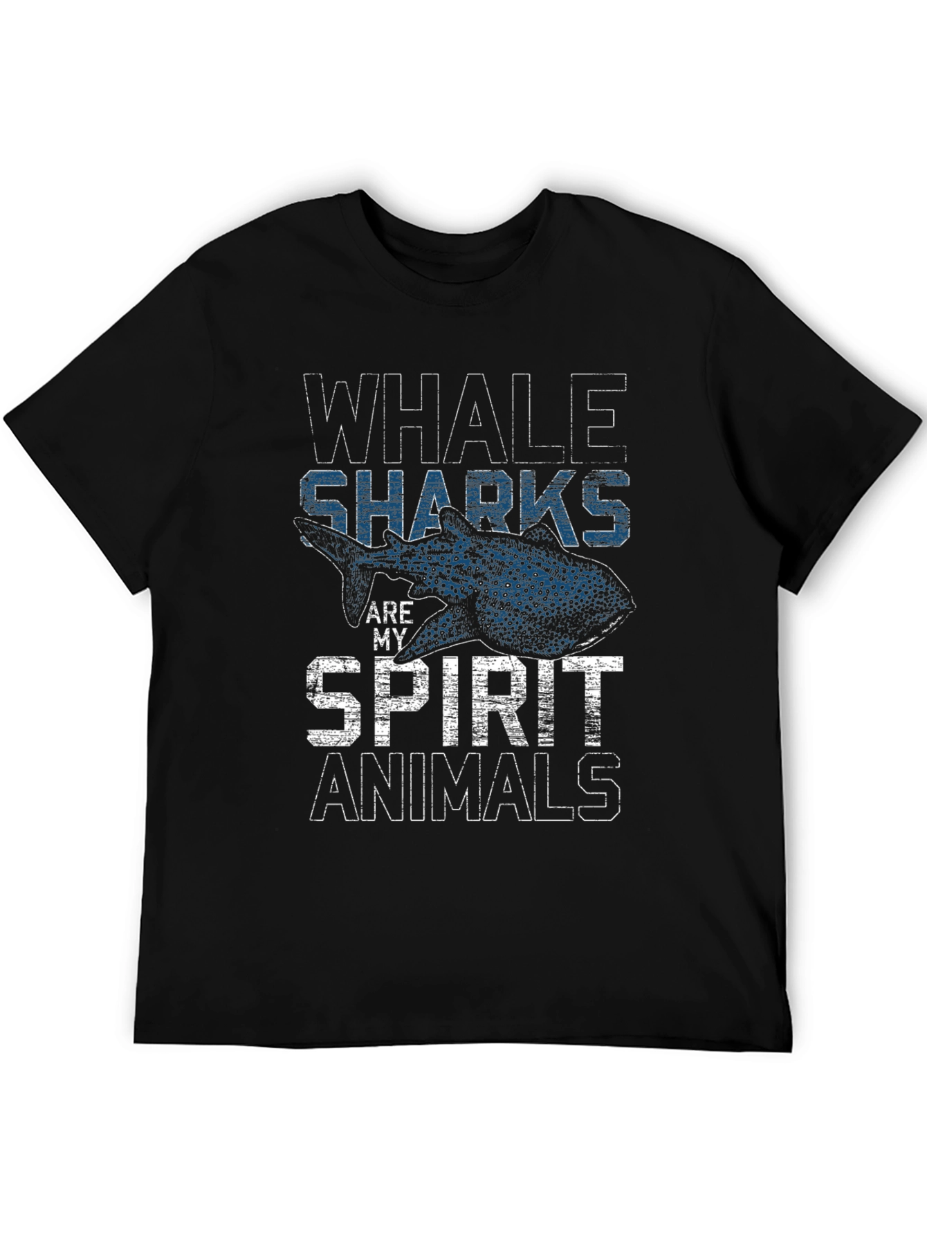 Black Whale Sharks Are My Spirit Animals Graphic T-Shirt view 5
