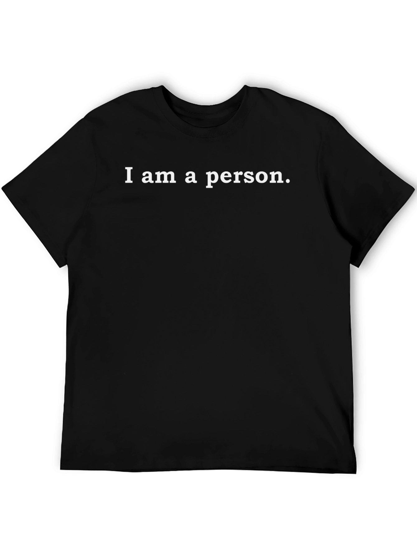 Black I Am A Person Graphic Tee - Black Crew Neck T-Shirt view 5