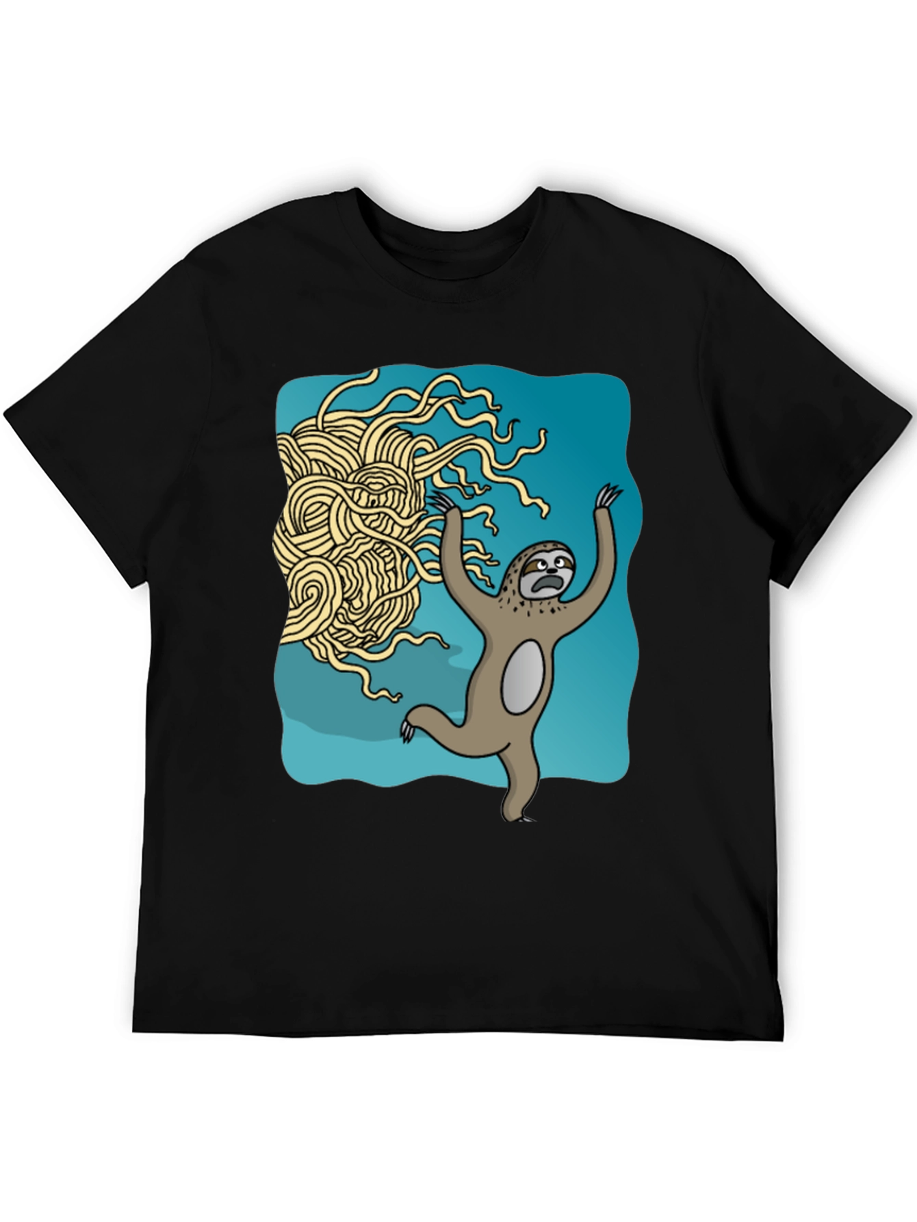Black Sloth vs. Flying Spaghetti Monster T-Shirt view 5