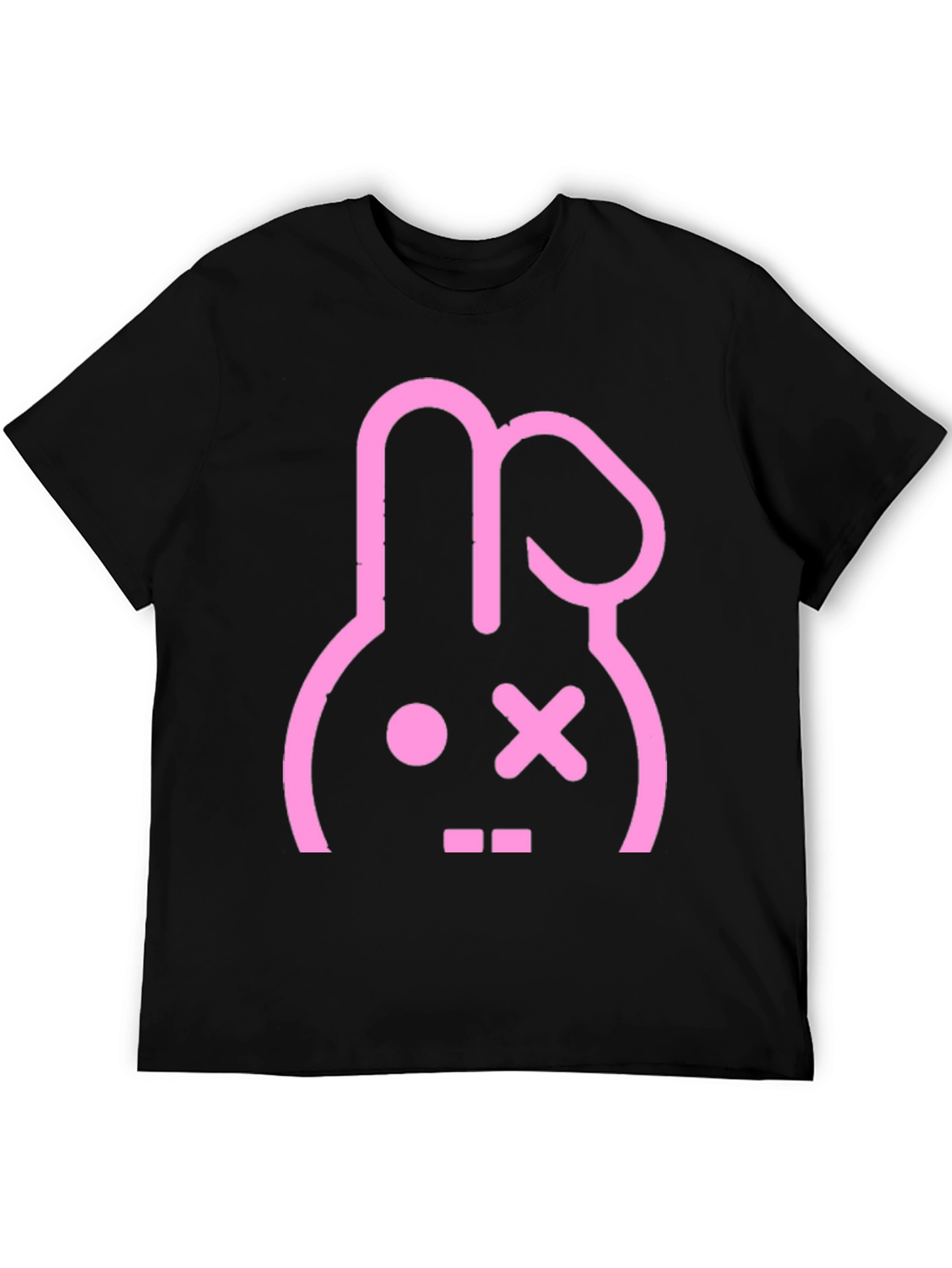 Black Black T-Shirt with Pink Bunny Graphic view 5