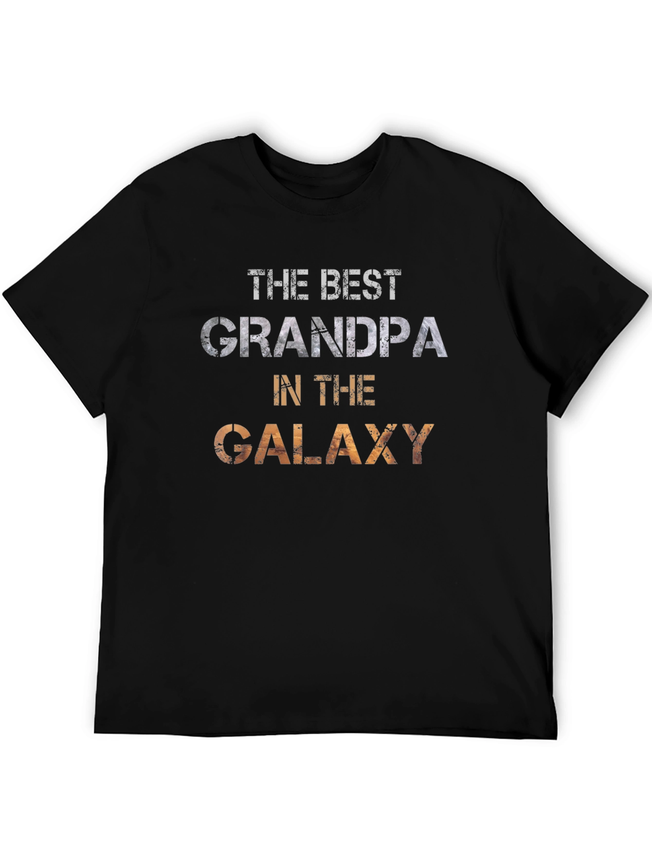 Black Best Grandpa in the Galaxy T-Shirt view 5