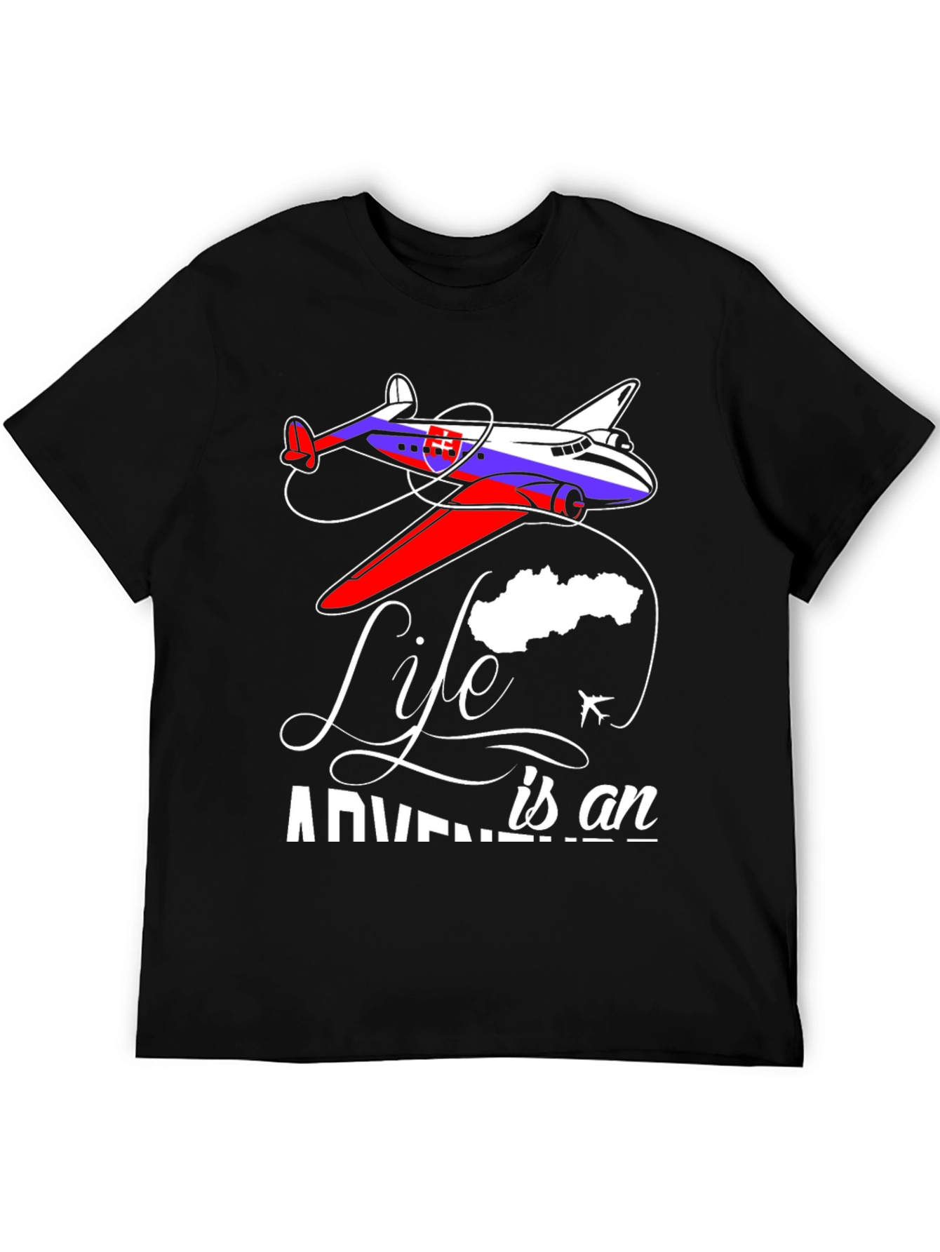 Black Life is an Adventure Plane Graphic T-Shirt view 5