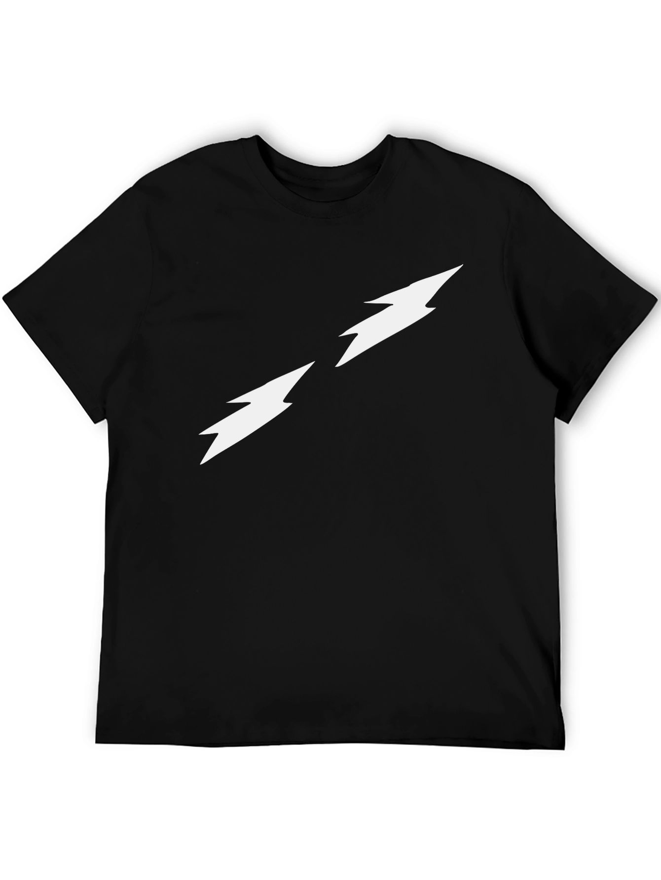 Black Black Tee with Lightning Bolt Design view 5