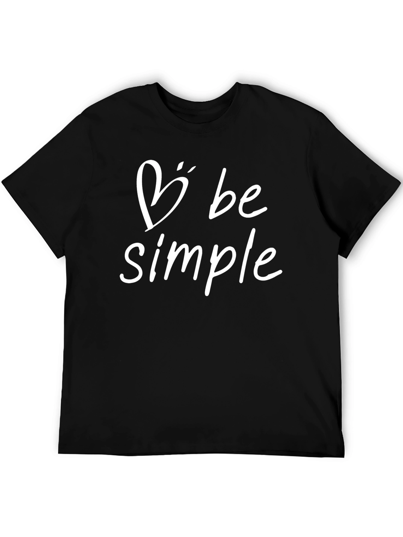 Black Be Simple Graphic Tee - Modern Casual T-Shirt view 5
