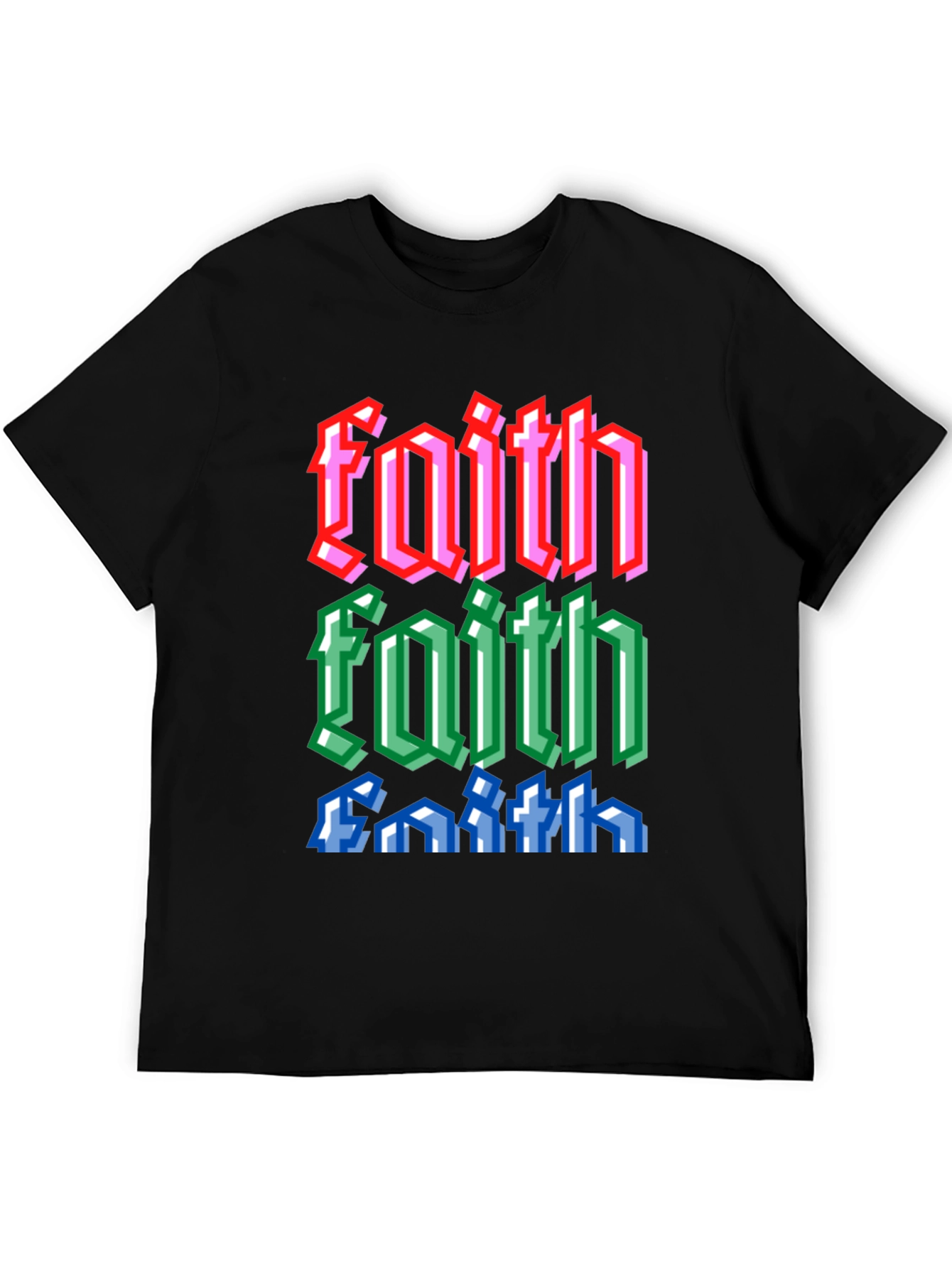 Black Faith Pixel Art Graphic Tee view 5