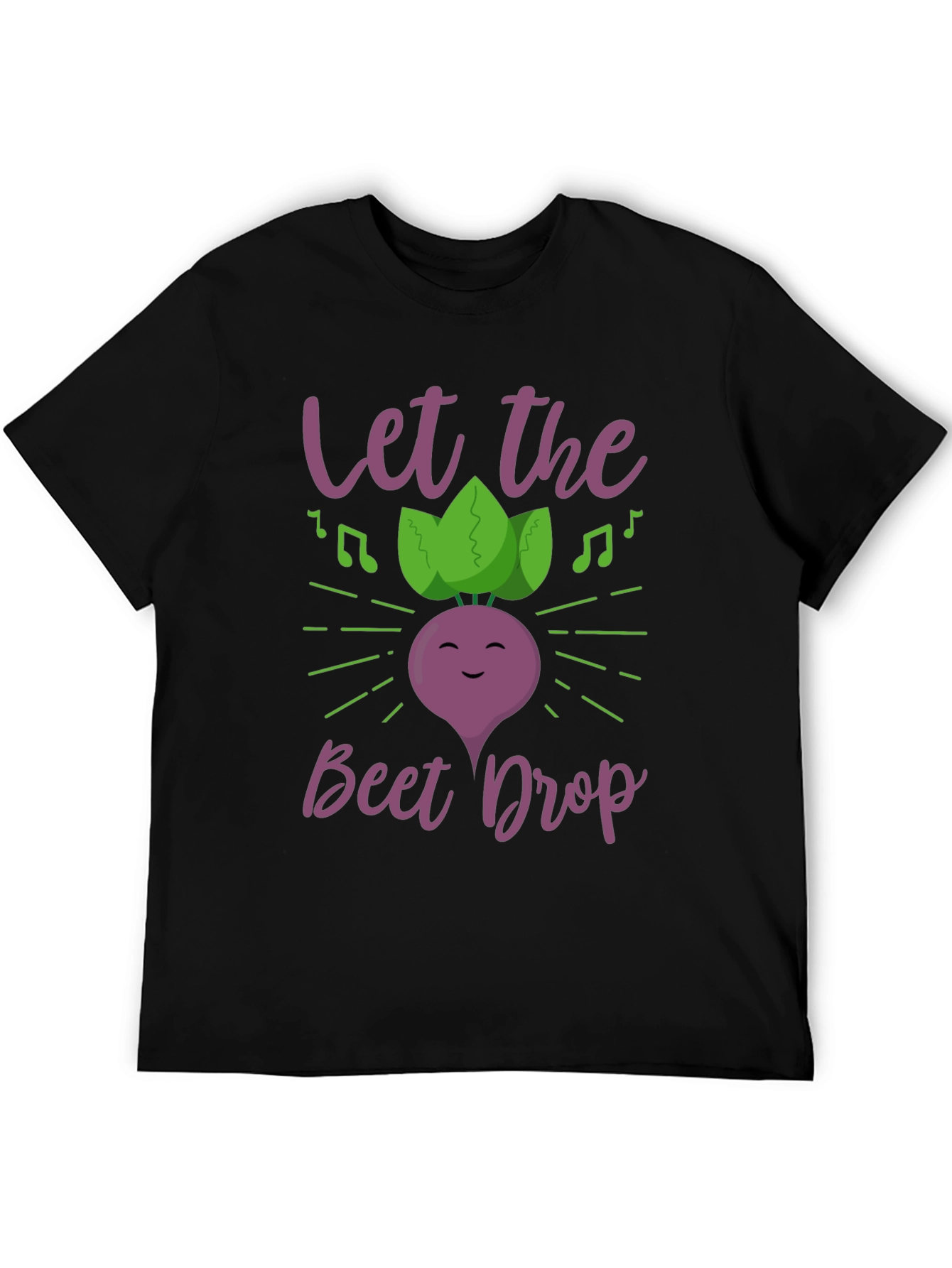 Black Let The Beet Drop Funny Music T-Shirt view 5