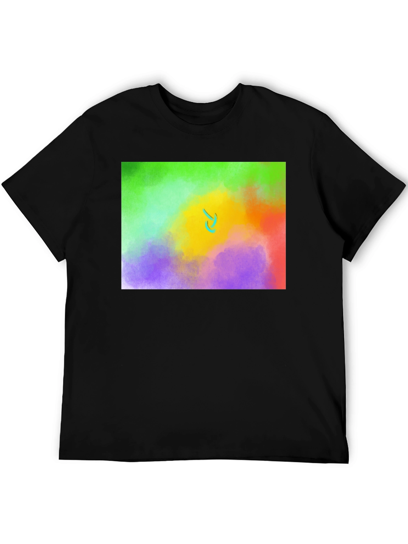 Black Abstract Expression T-Shirt: Colorful Art Tee view 5