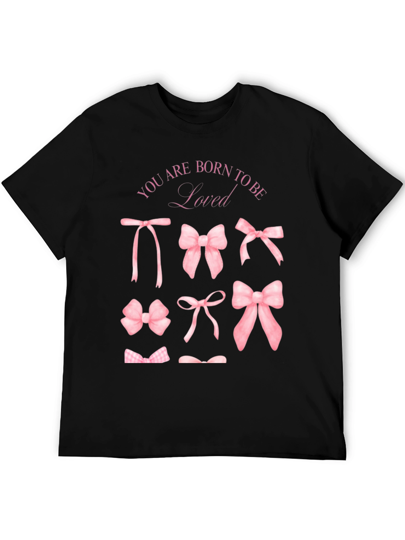 Black Born to Be Loved Bow T-Shirt view 5