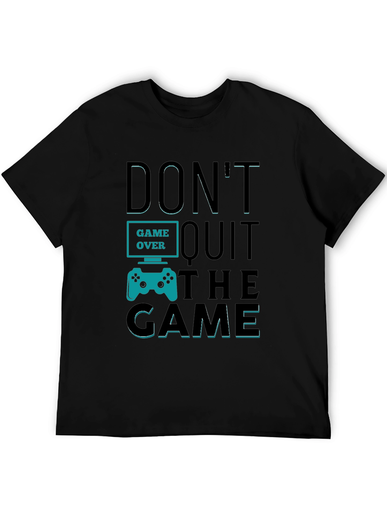 Black Don't Quit The Game T-Shirt - Gamer Motivation Tee view 5