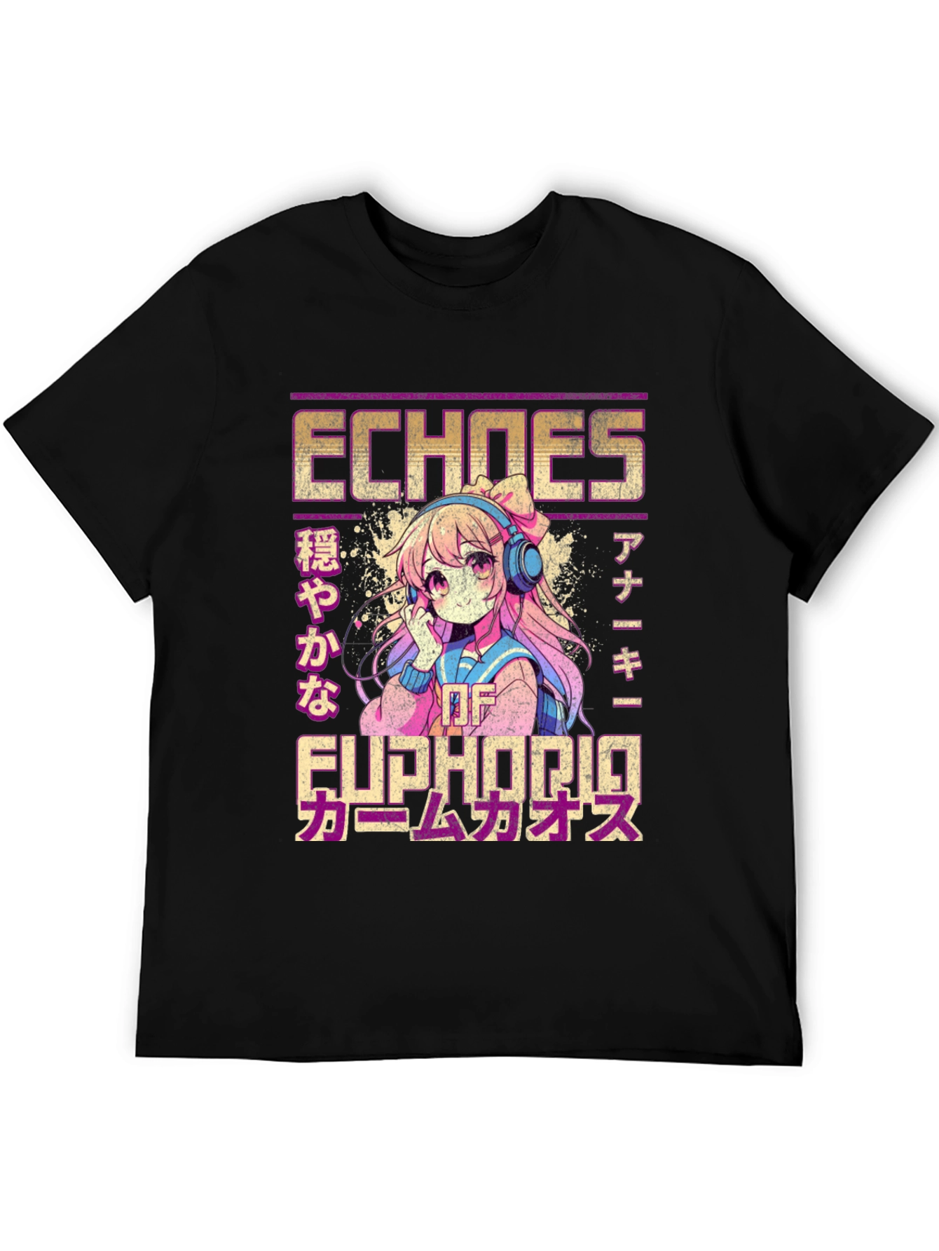 Black Echoes of Euphoria Anime Graphic T-Shirt view 5