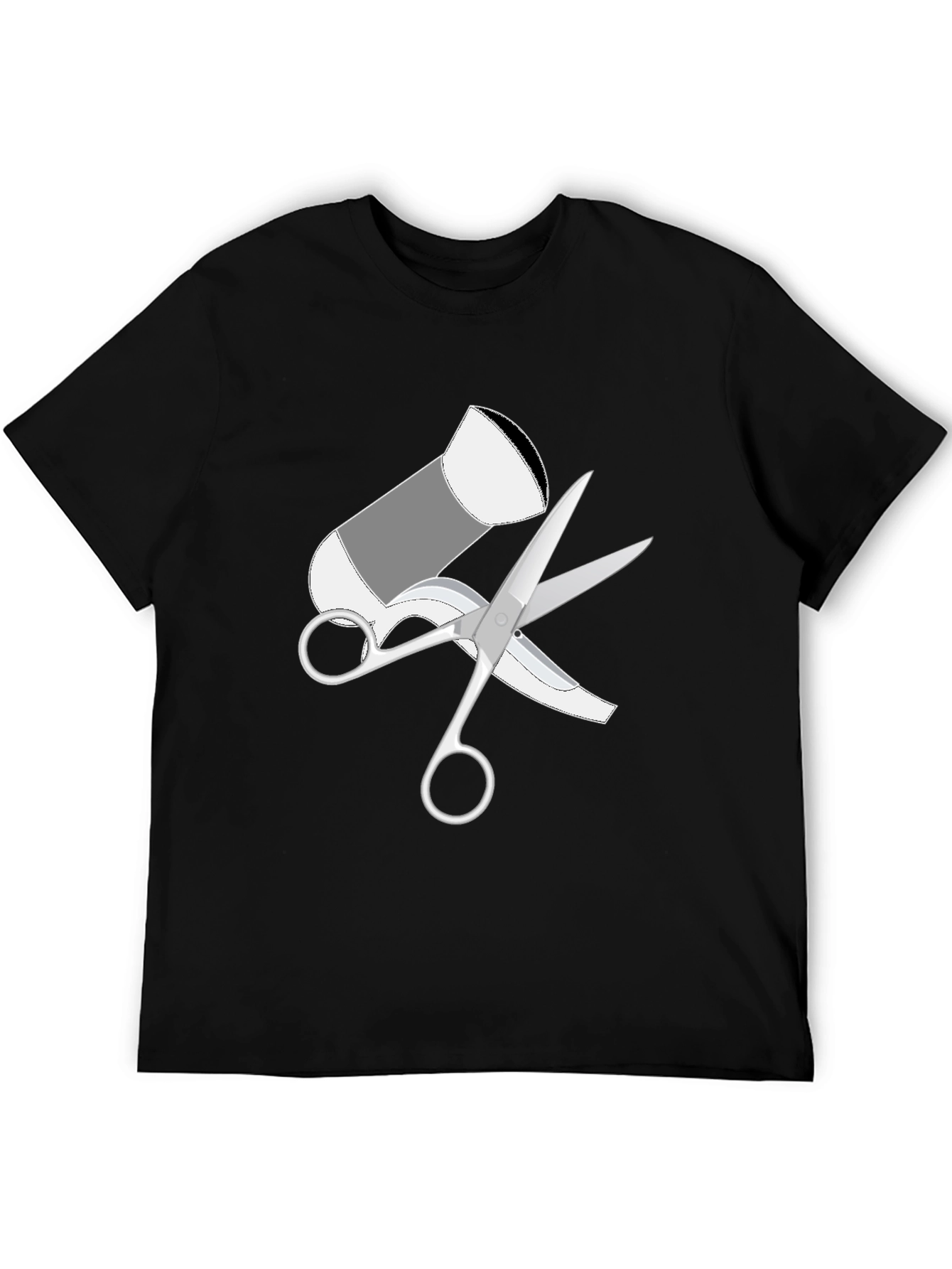 Black Hair Stylist T-Shirt - Scissors & Blower Graphic Tee view 5