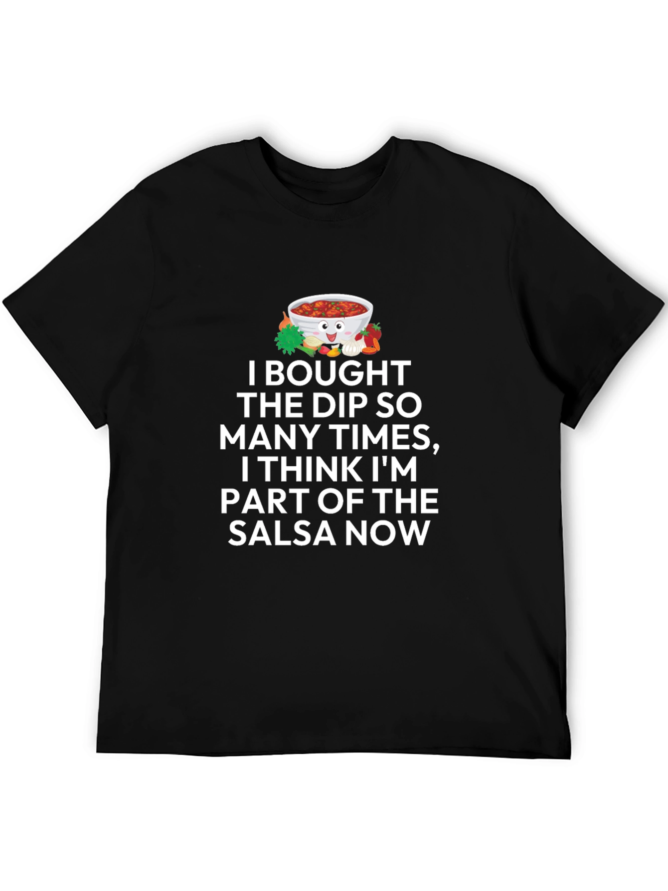 Black Salsa Lover T-Shirt - Funny Dip Bowl Graphic Tee view 5