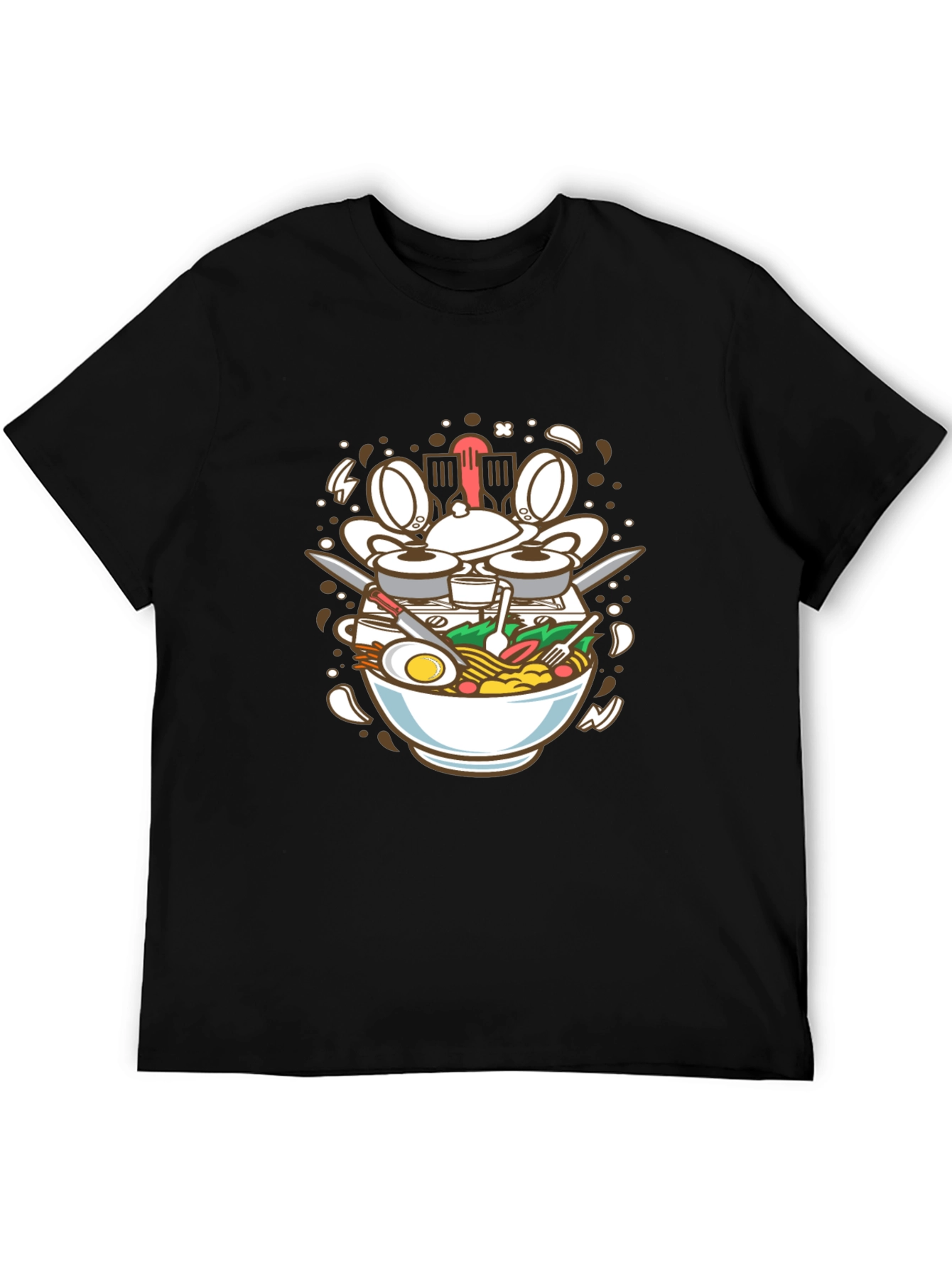 Black Ramen Drummer T-Shirt - Foodie Music Lover Tee view 5